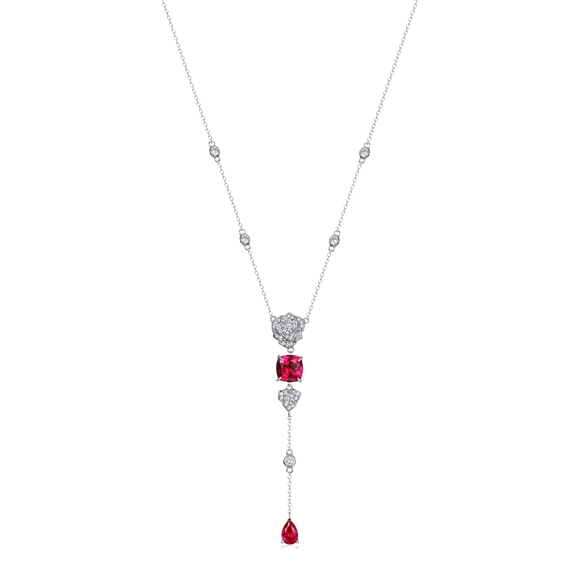 Gaëtane Red Small Floral Necklace