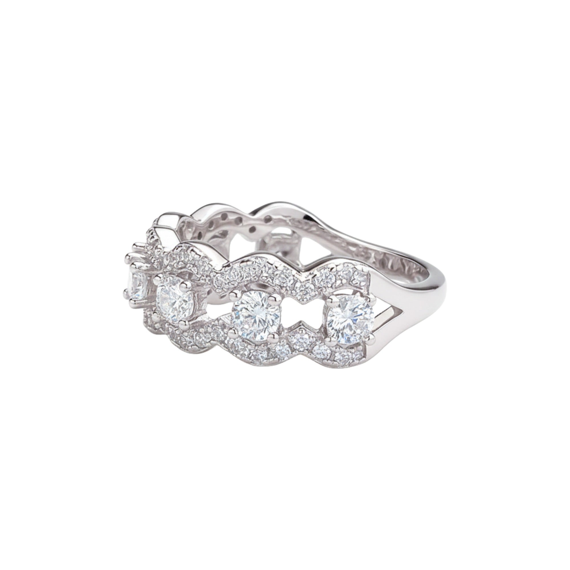 Galla White Wave Ring
