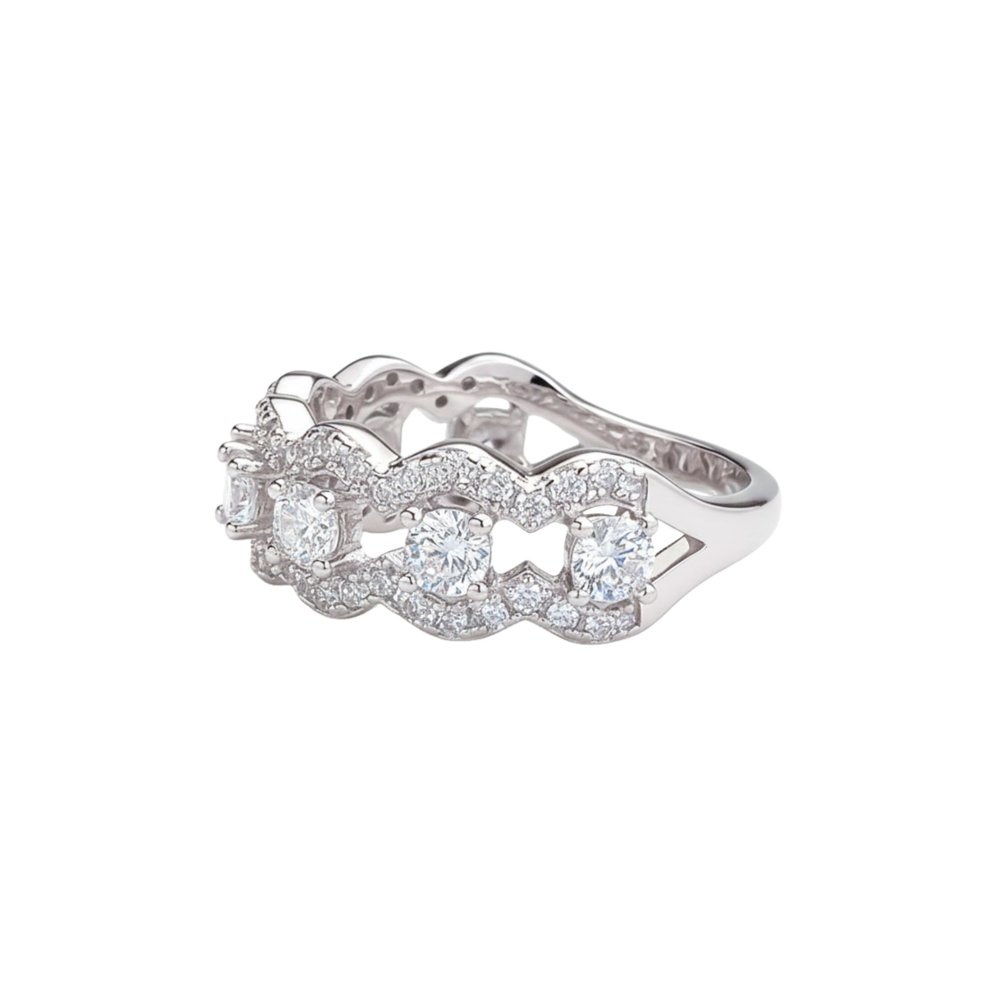 Galla White Wave Ring