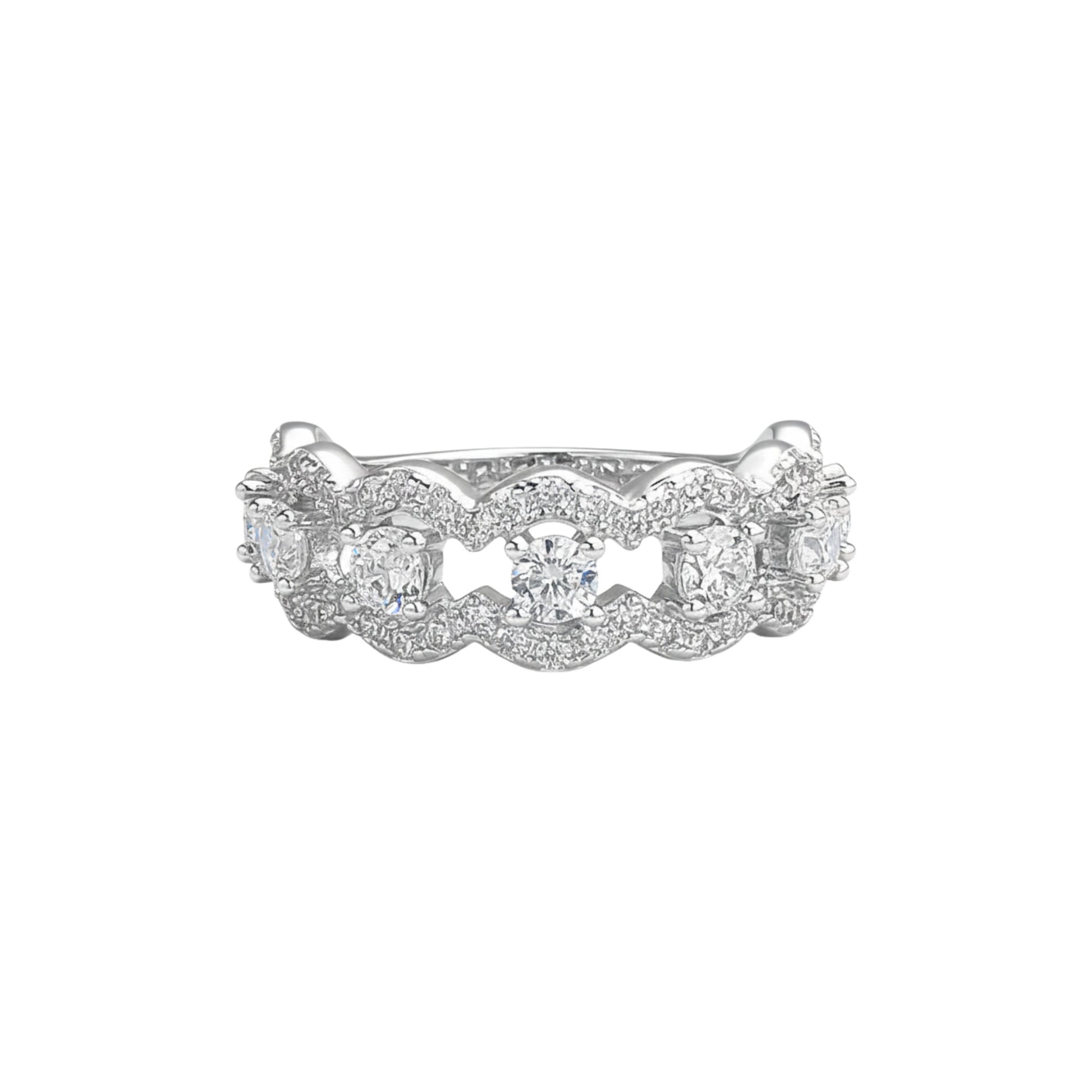 Galla White Wave Ring