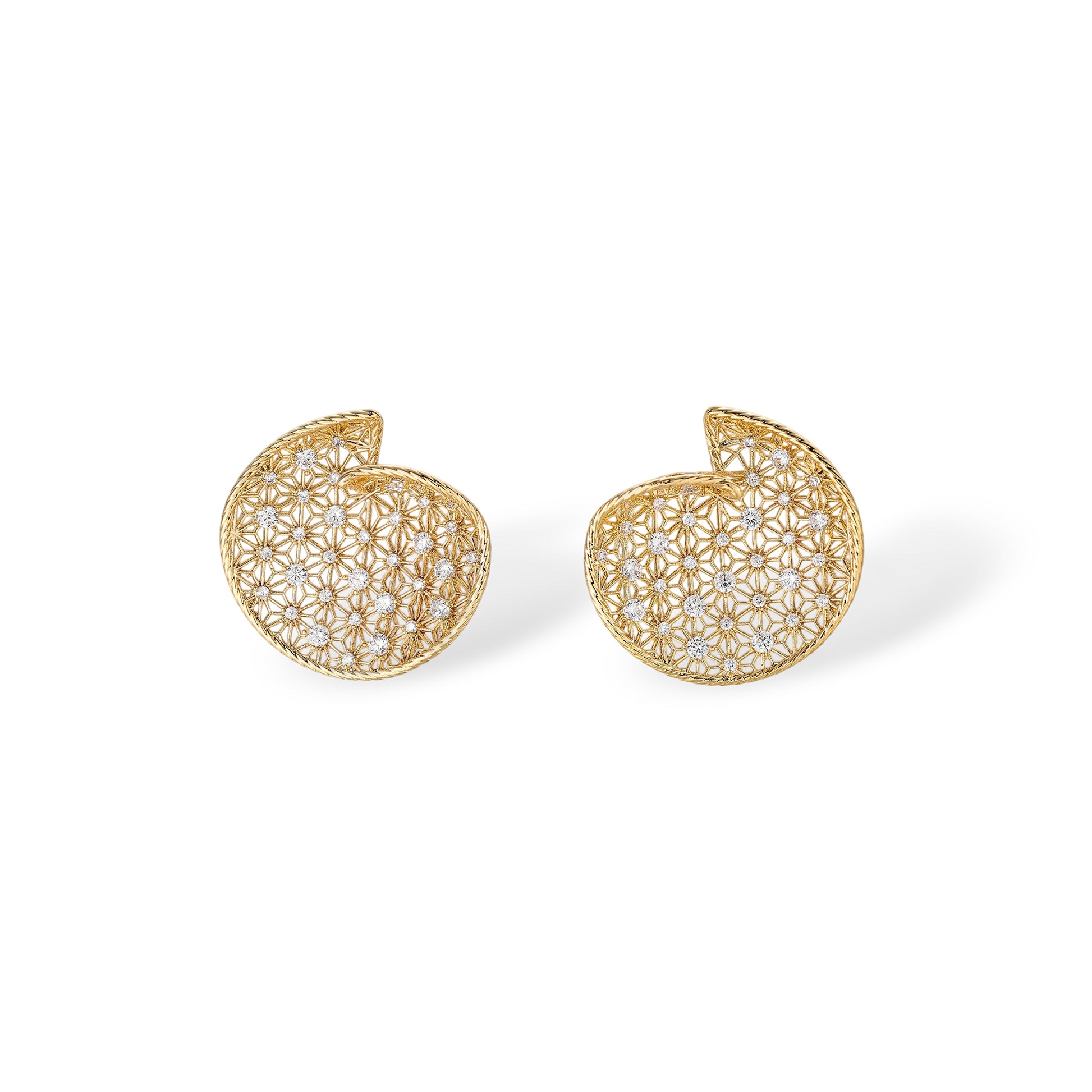 Galliane 16K Gold Openwork Lattice Earrings