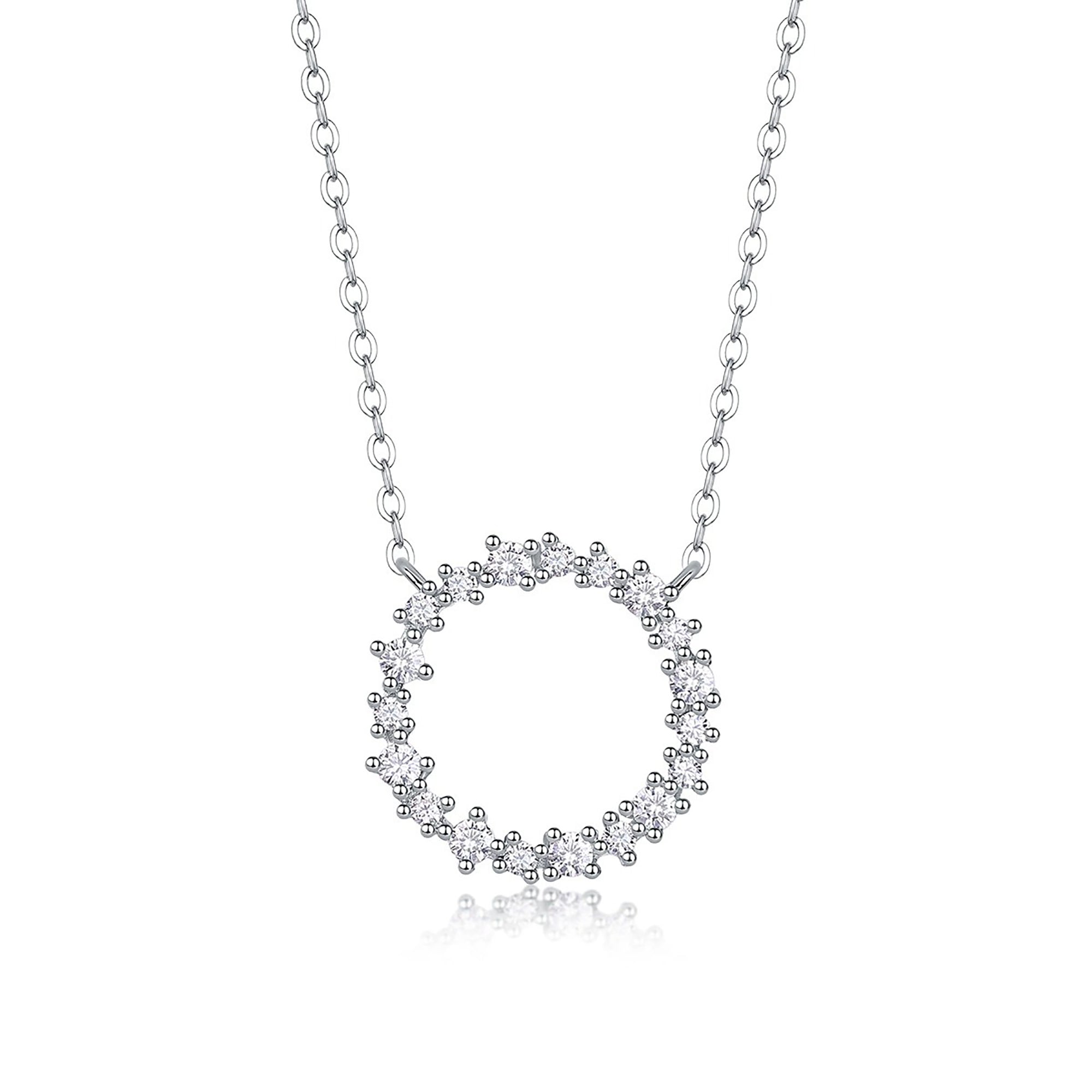 Garance White Hollow Circular Necklace