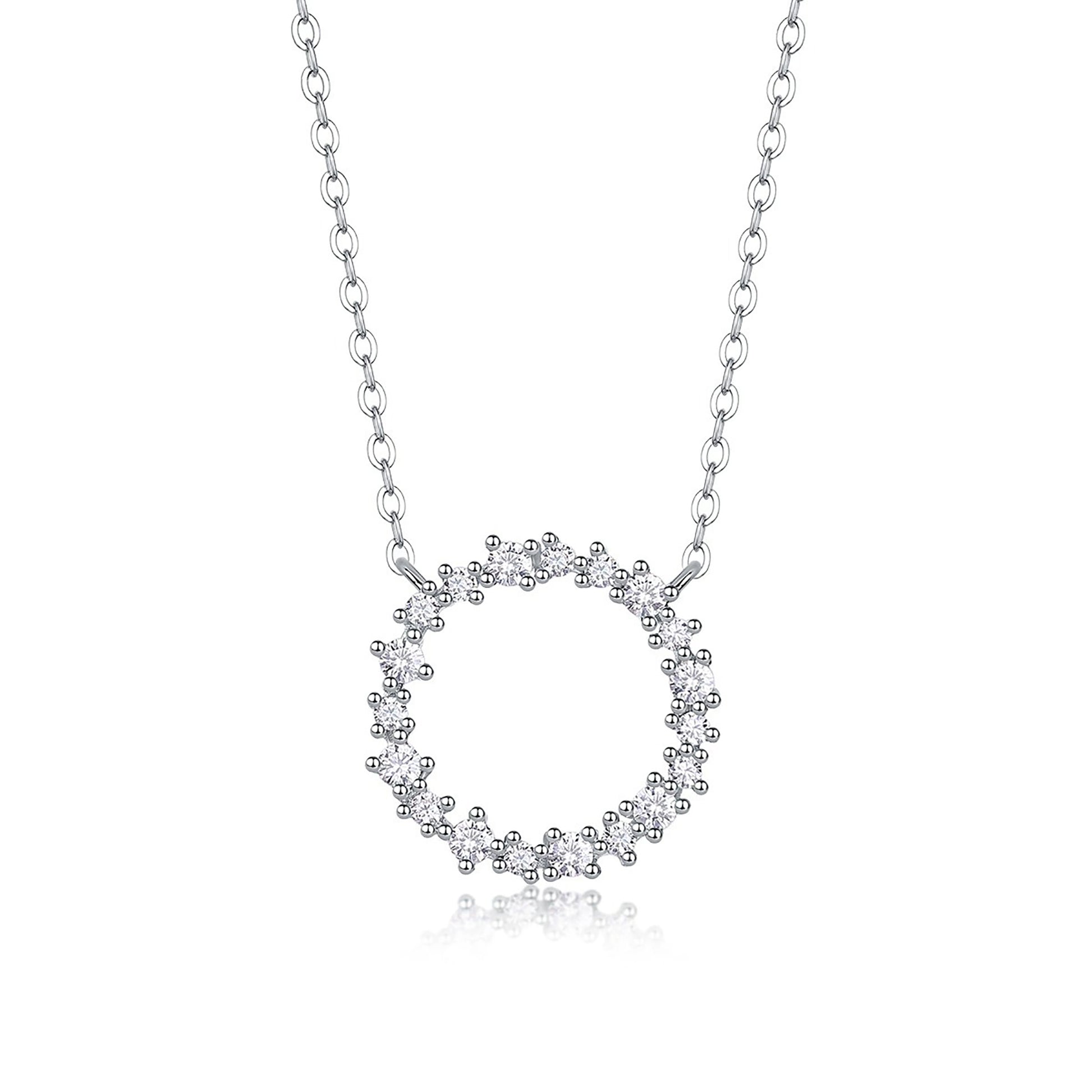Garance White Hollow Circular Necklace