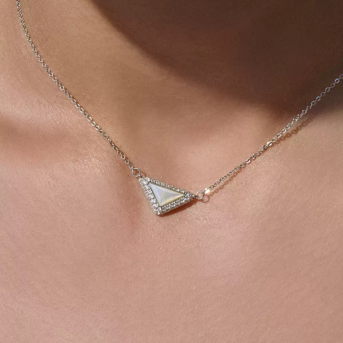 Geertje 14K Gold Triangular Mother-of-Pearl  Necklace