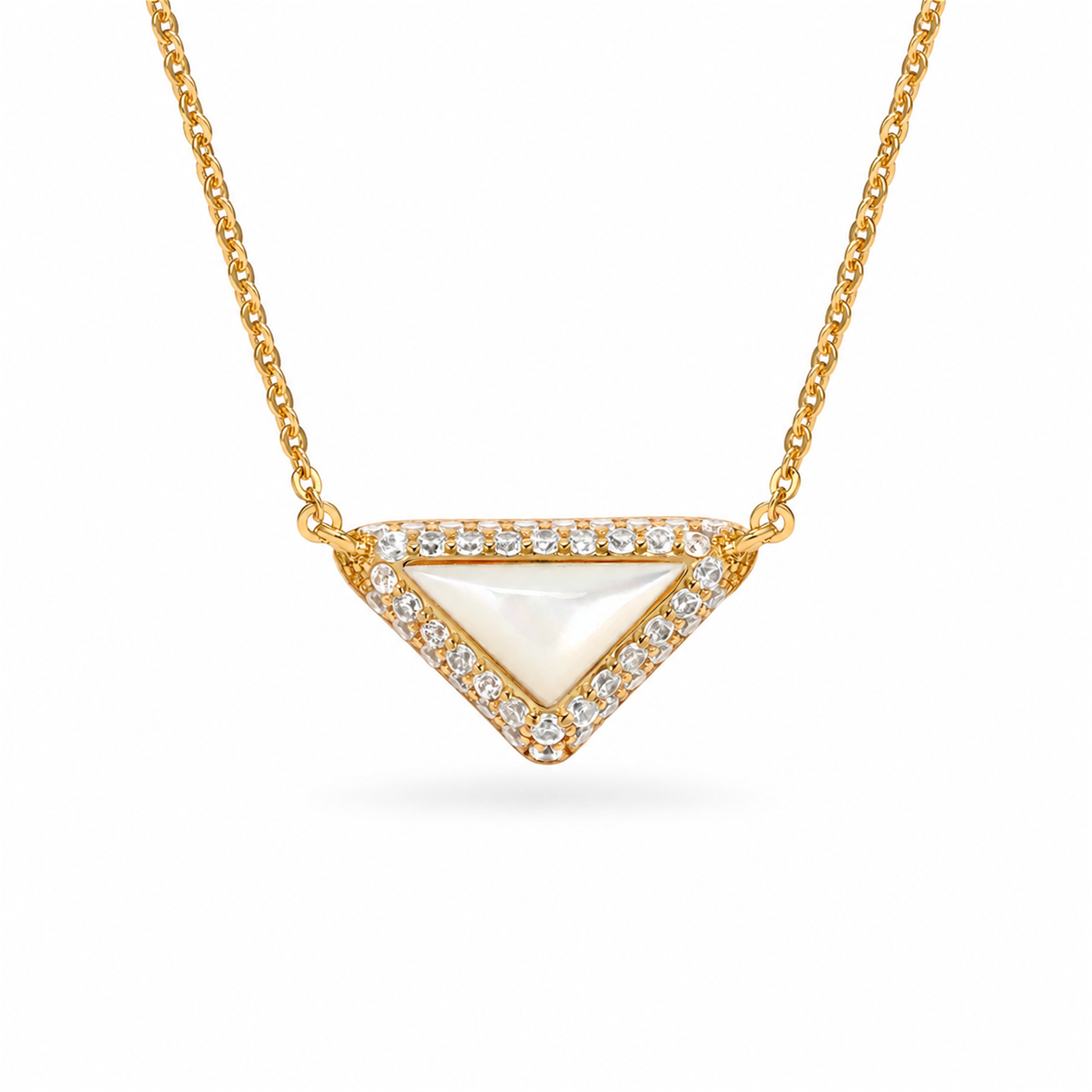 Geertje 14K Gold Triangular Mother-of-Pearl  Necklace