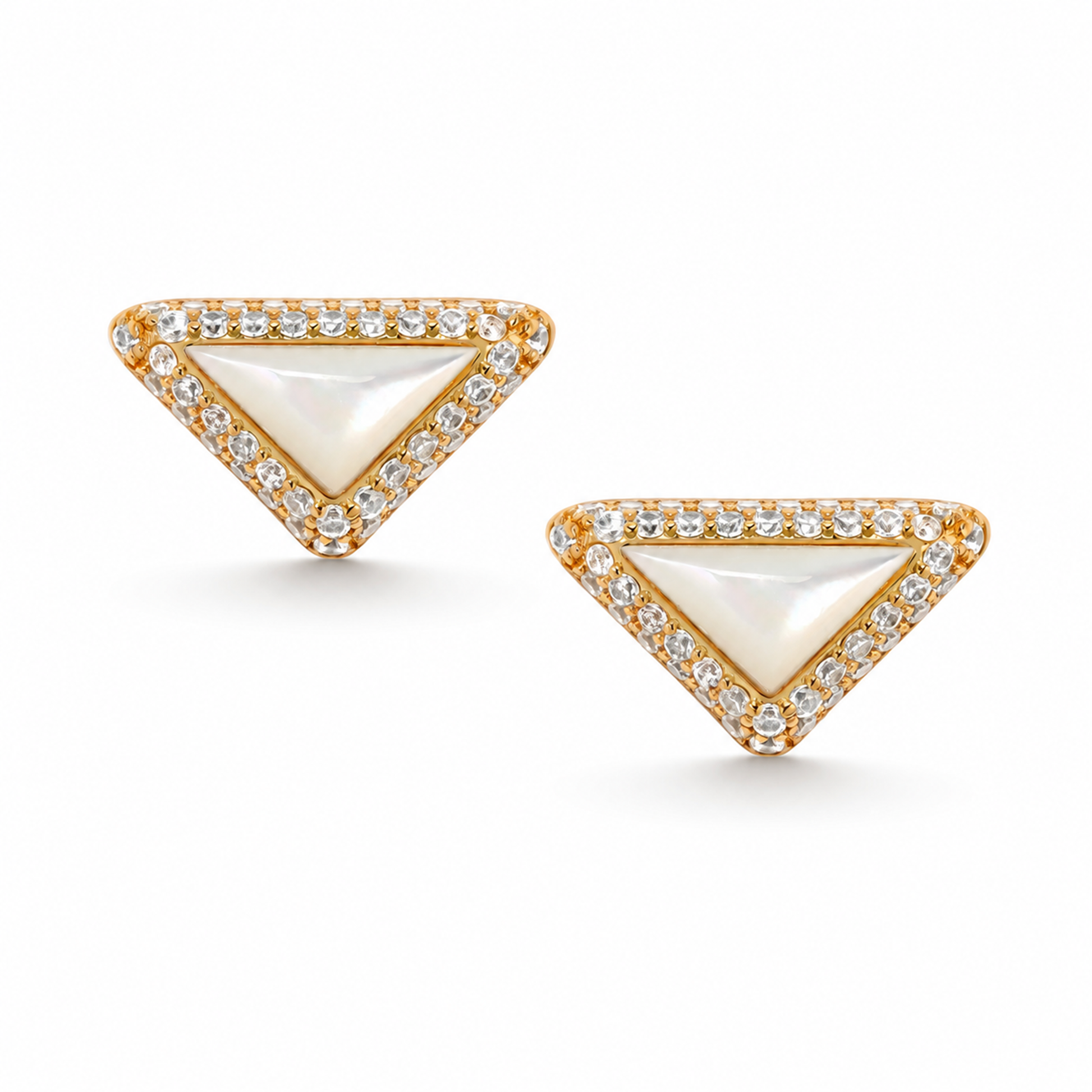 Geertje 14K Gold Triangular Mother-of-Pearl Stud Earrings