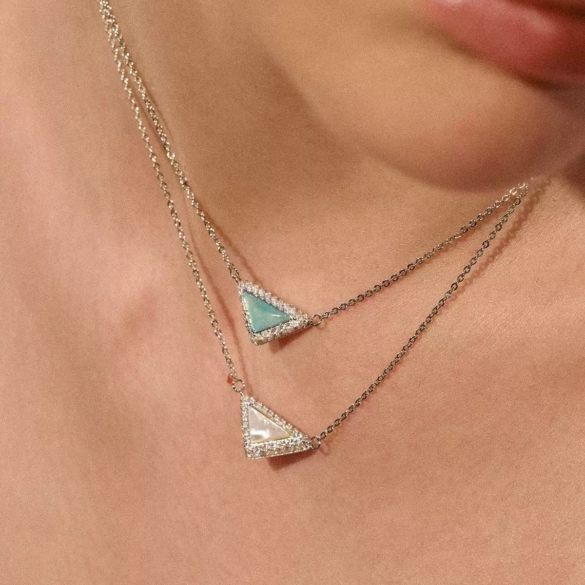 Geertje Turquoise Triangular Amazonite Necklace