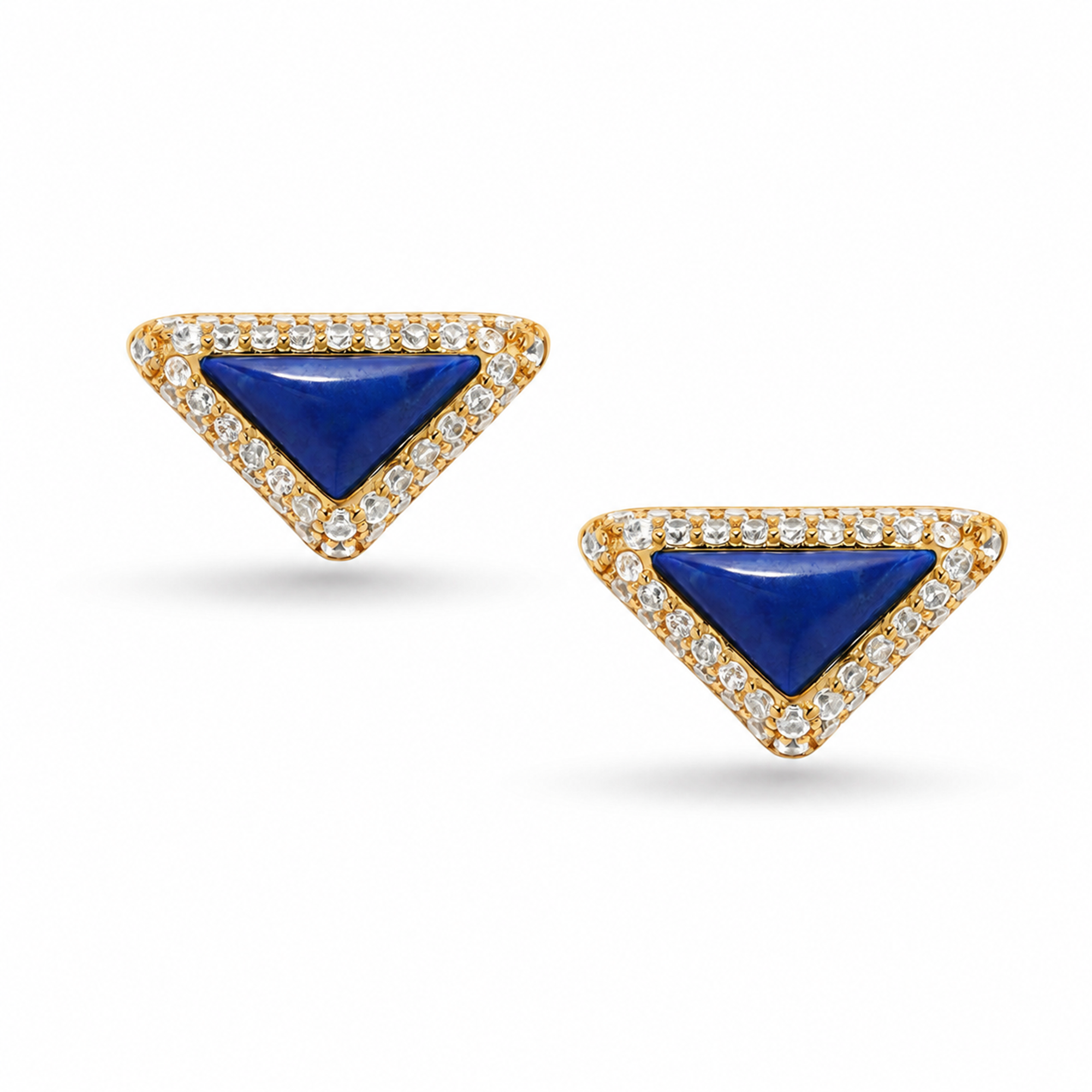 Geertje 14K Gold Triangular Stud Earrings