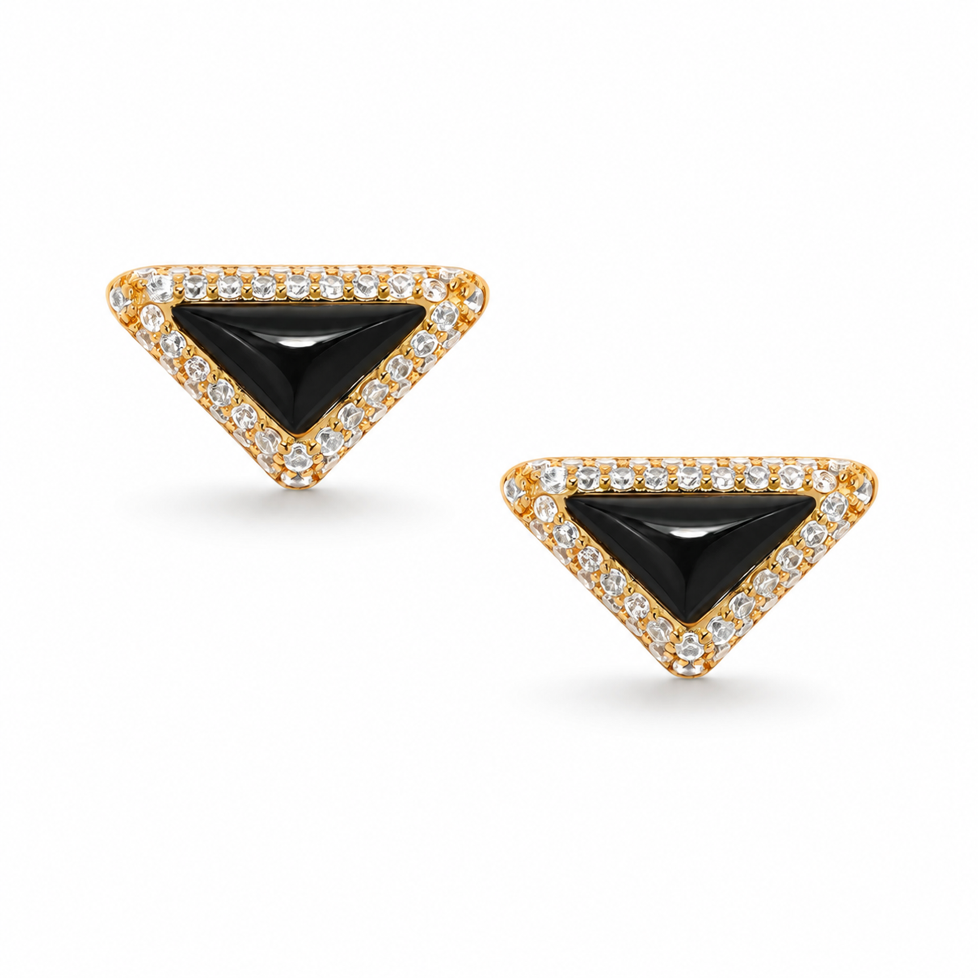 Geertje 14K Gold Triangular Stud Earrings