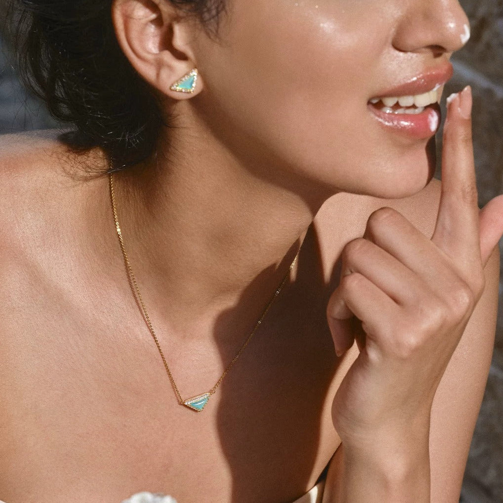 Geertje Turquoise Triangular Amazonite Necklace
