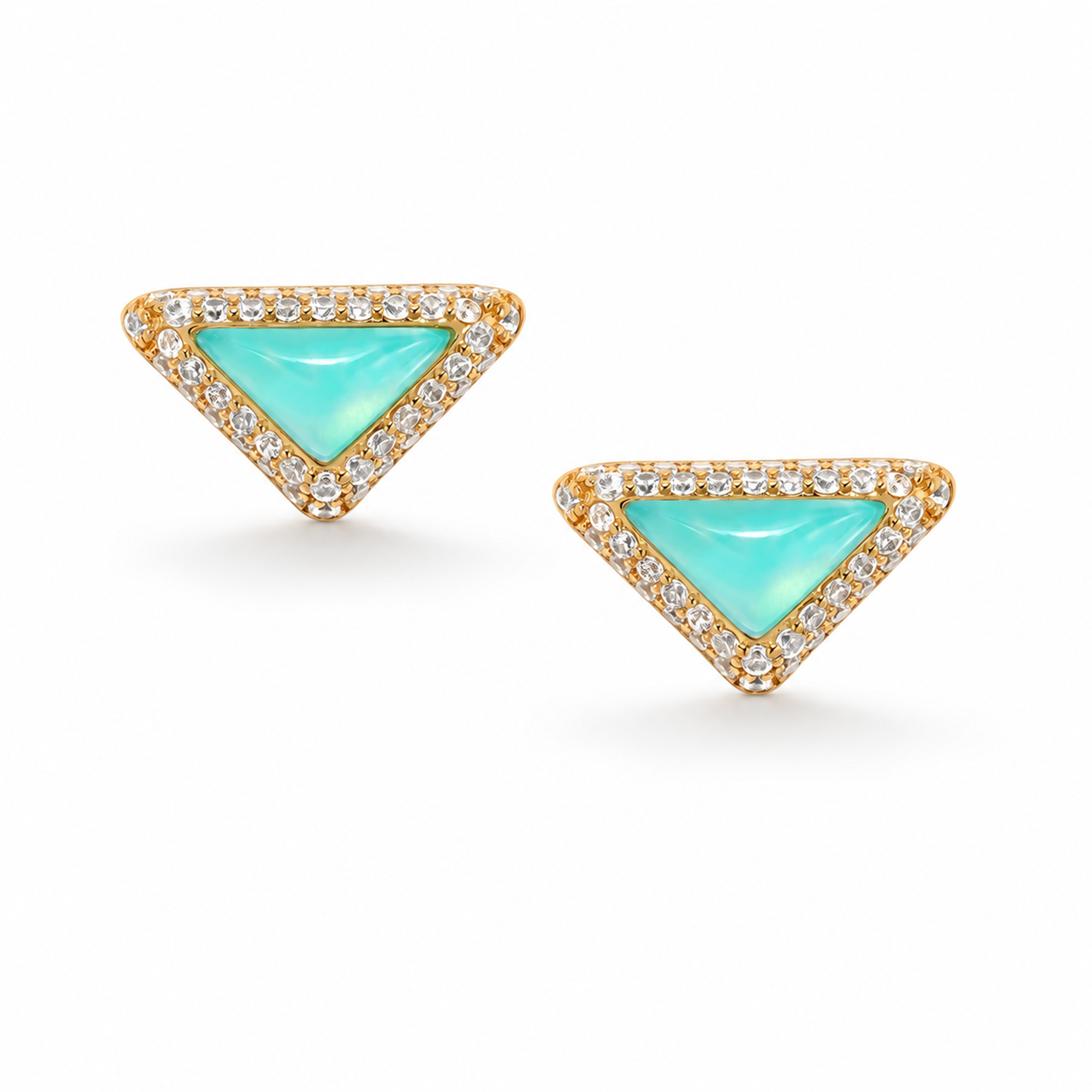 Geertje Turquoise Triangular Amazonite Stud Earrings