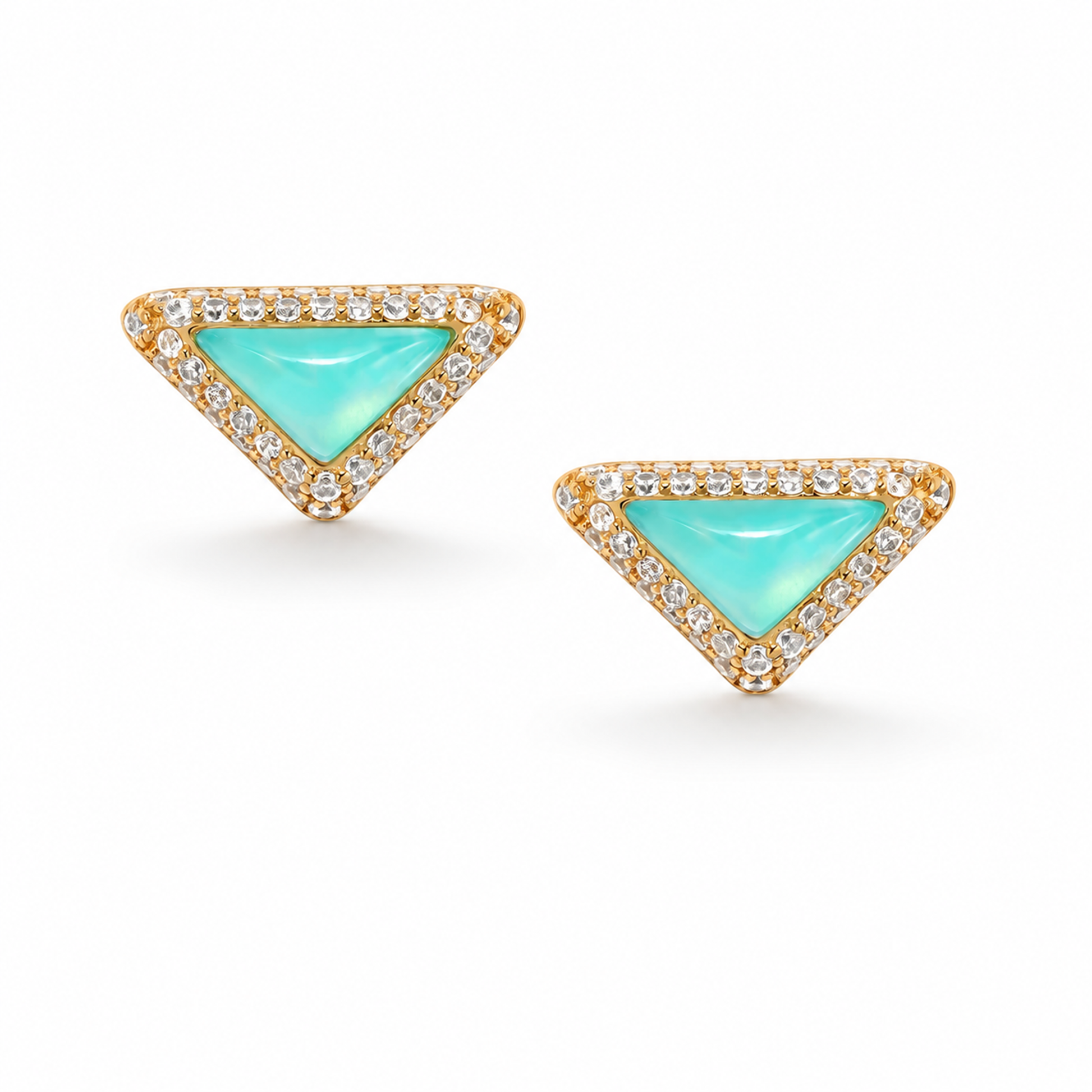 Geertje Turquoise Triangular Amazonite Stud Earrings