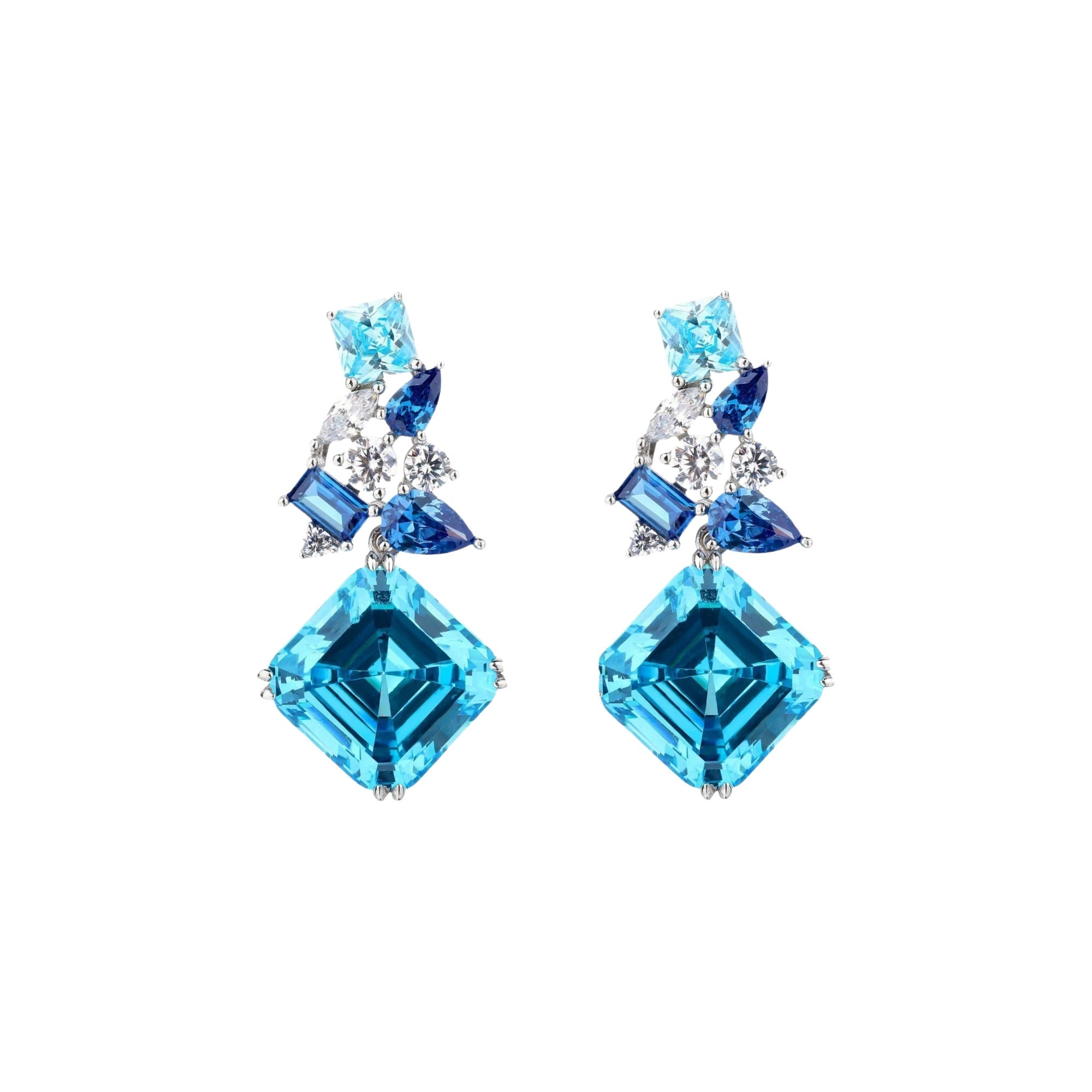 Geraldina Blue Square Earrings