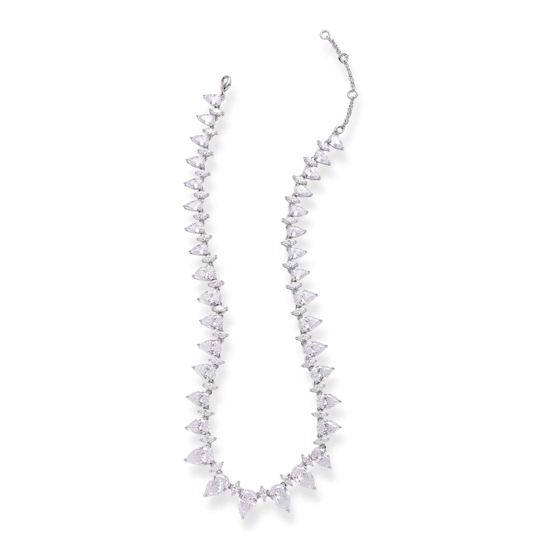 Geraldine White Teardrop Marquise Necklace