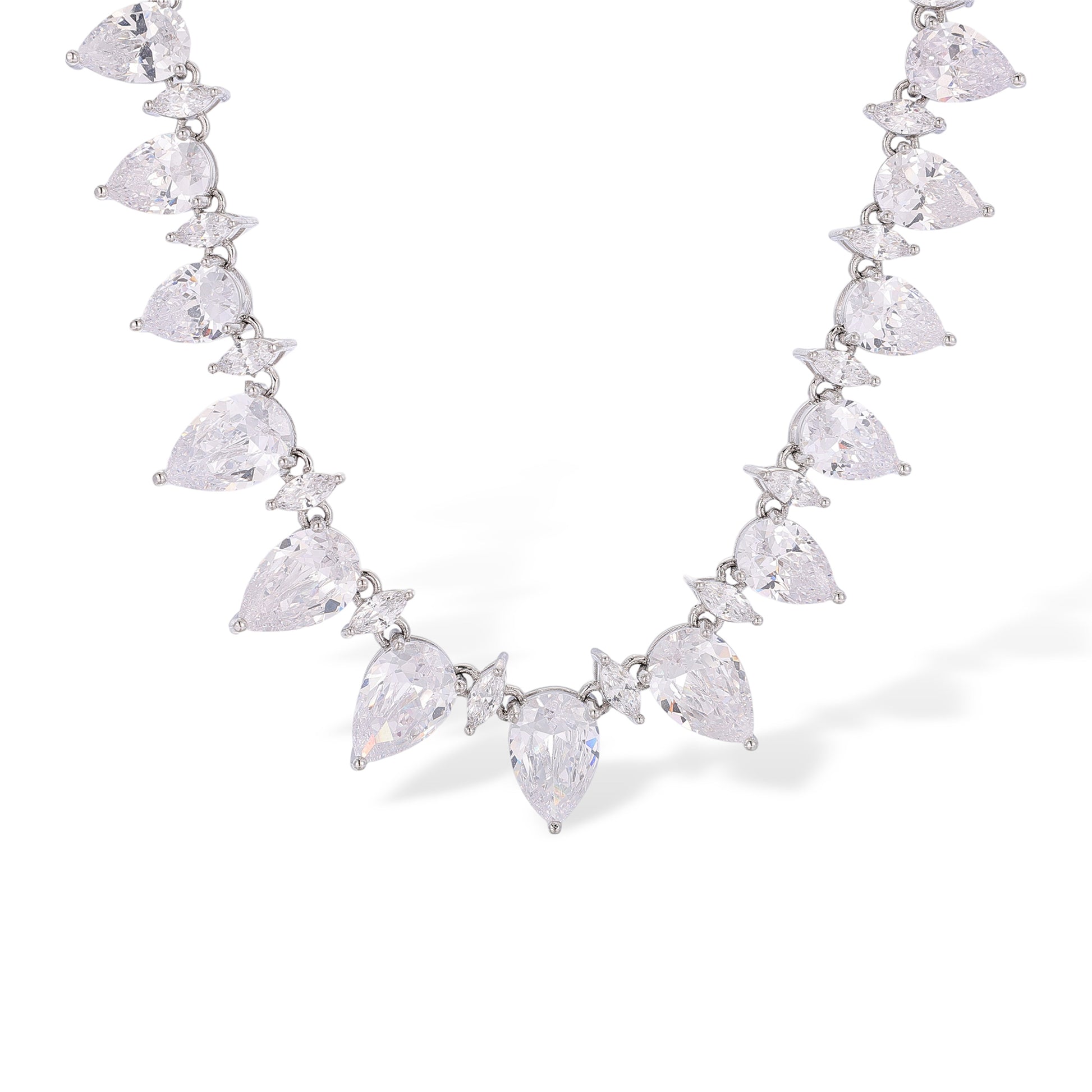 Geraldine White Teardrop Marquise Necklace