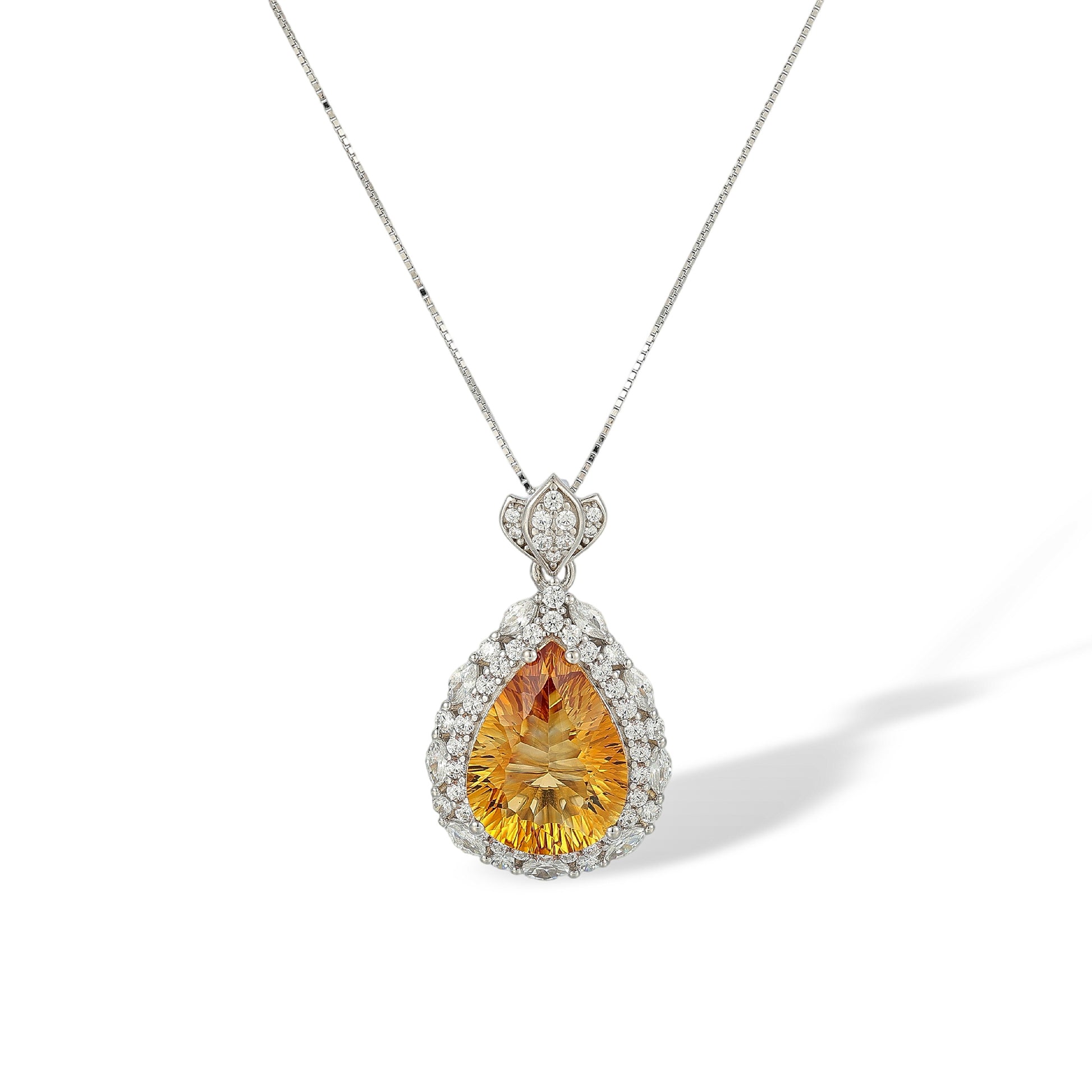Gergard Yellow Teardrop Citrine Necklace