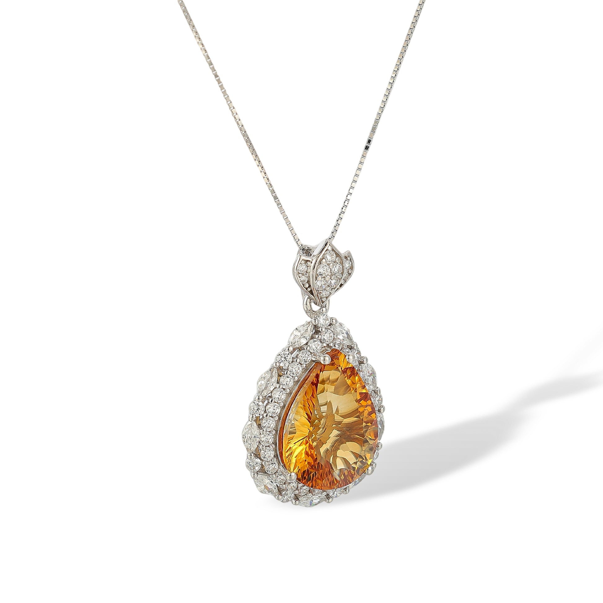 Gergard Yellow Teardrop Citrine Necklace