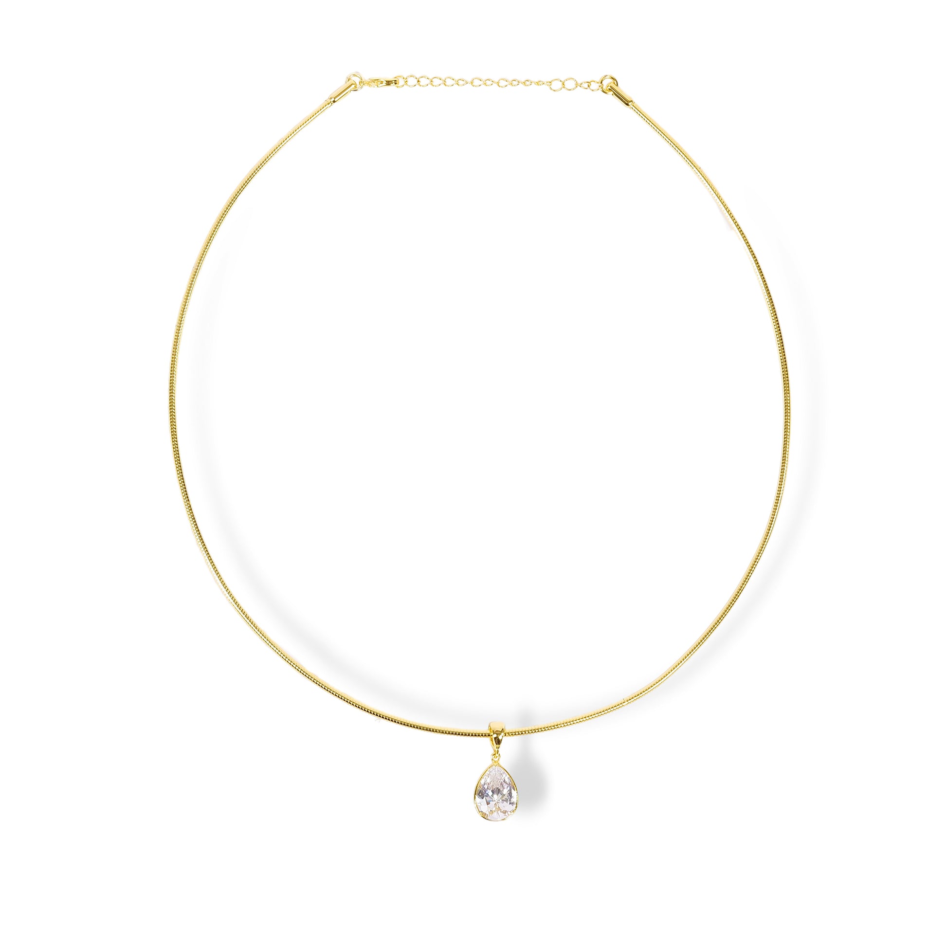 Gerlina 14K Gold Teadrop Choker Necklace