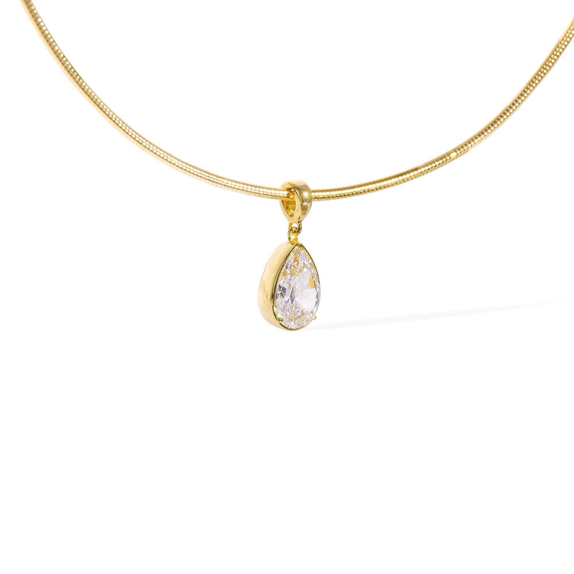 Gerlina 14K Gold Teadrop Choker Necklace