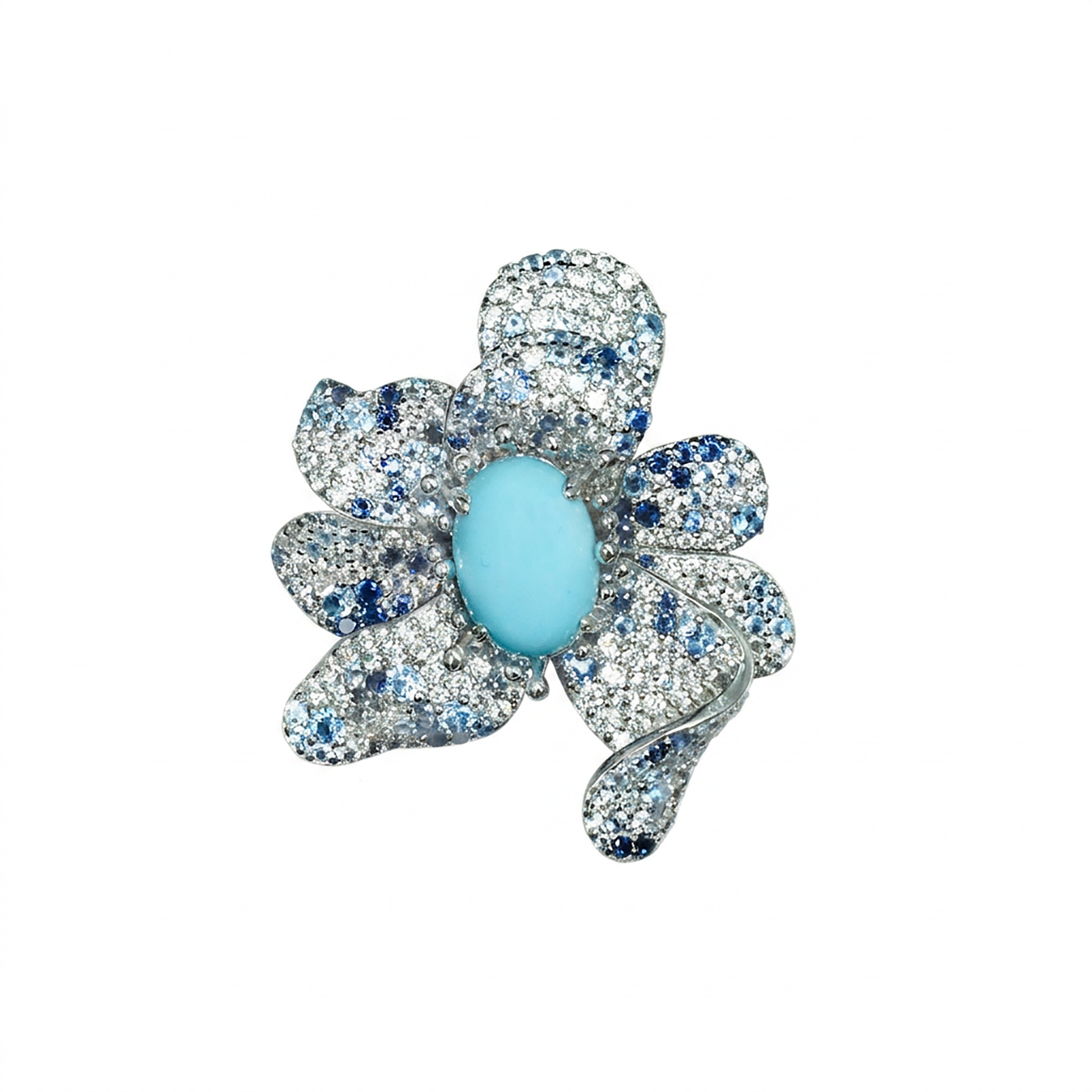 Germina Blue Turquoise Floral Ring