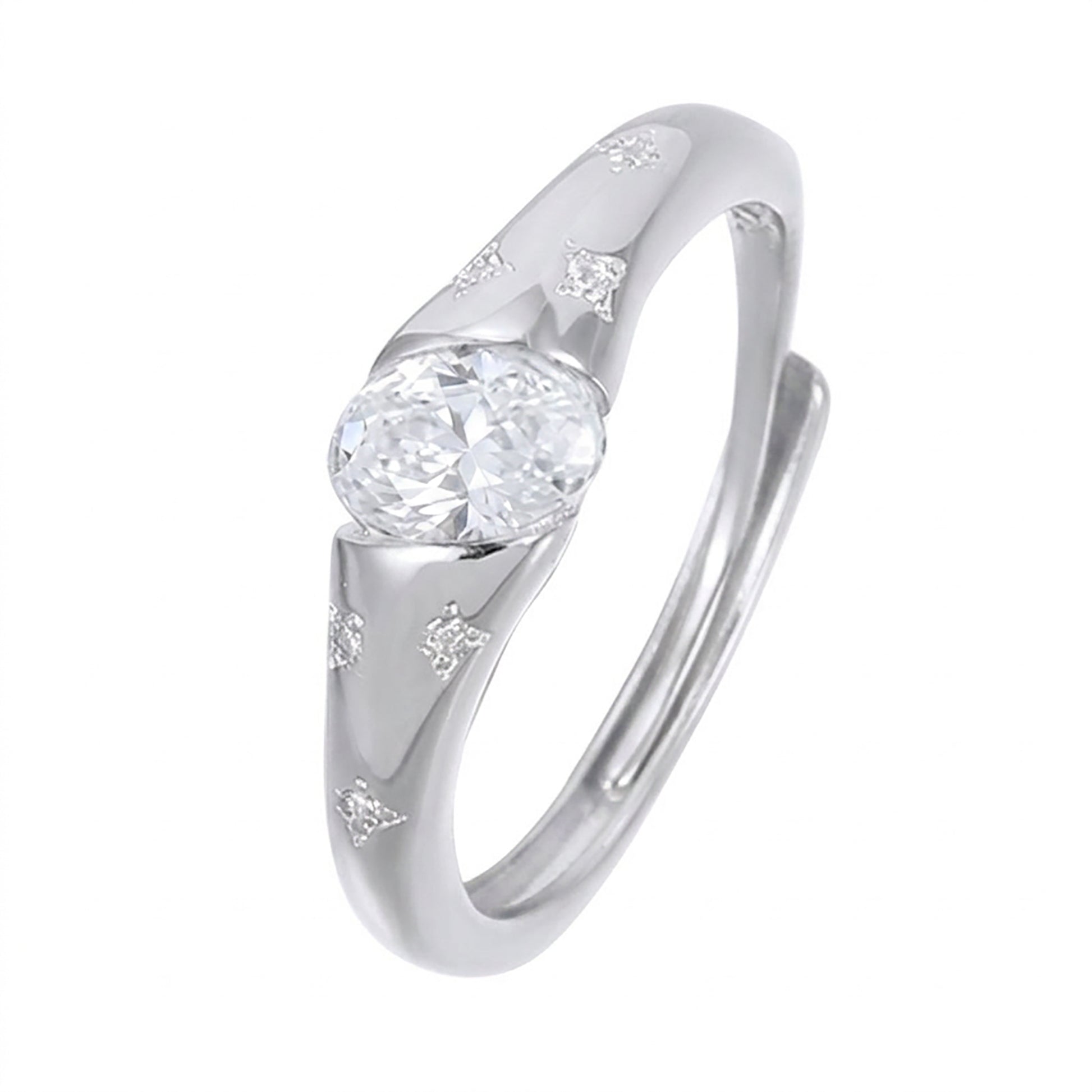 Gernotilde 14K Gold Oval Star Open Ring