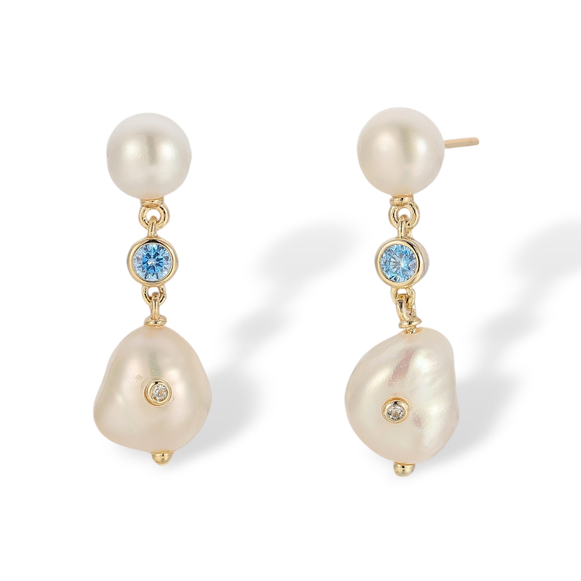 Gertraud White Pearl Drop Earrings