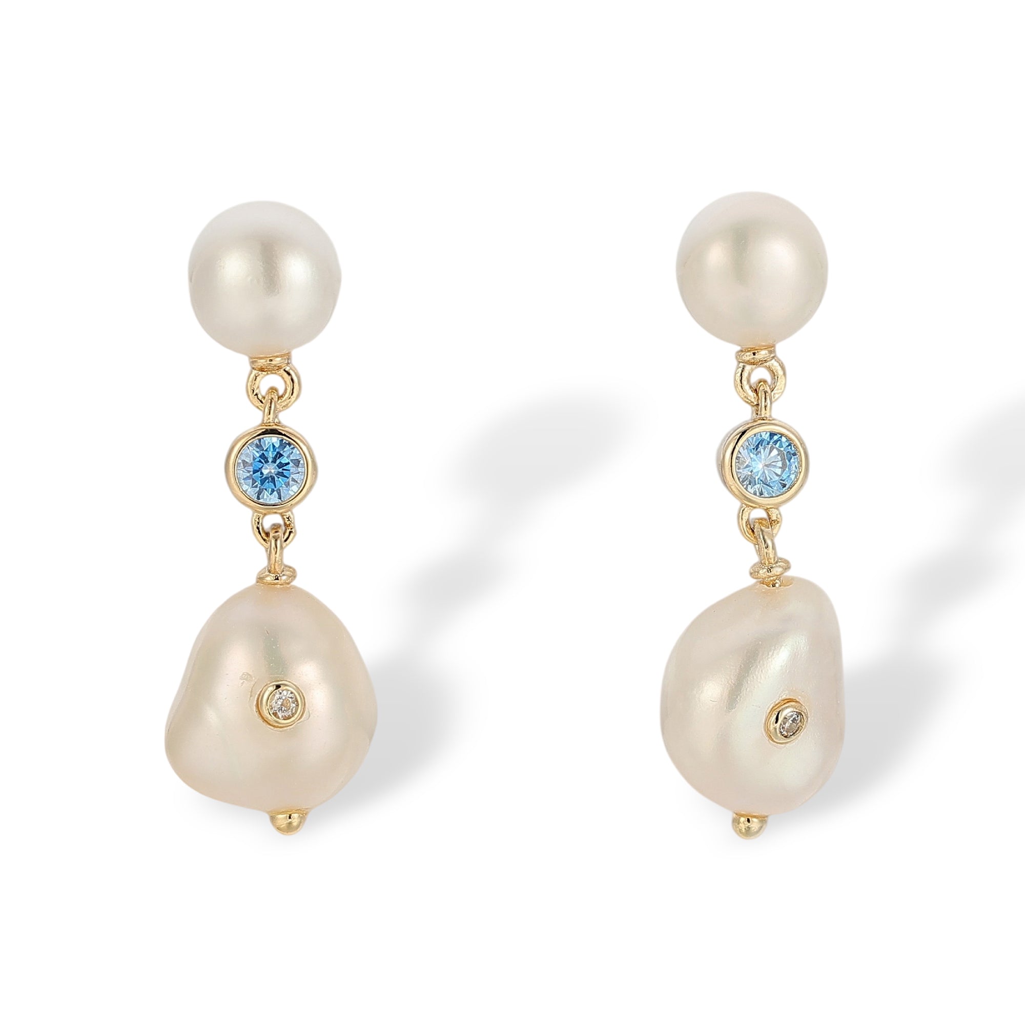 Gertraud White Pearl Drop Earrings