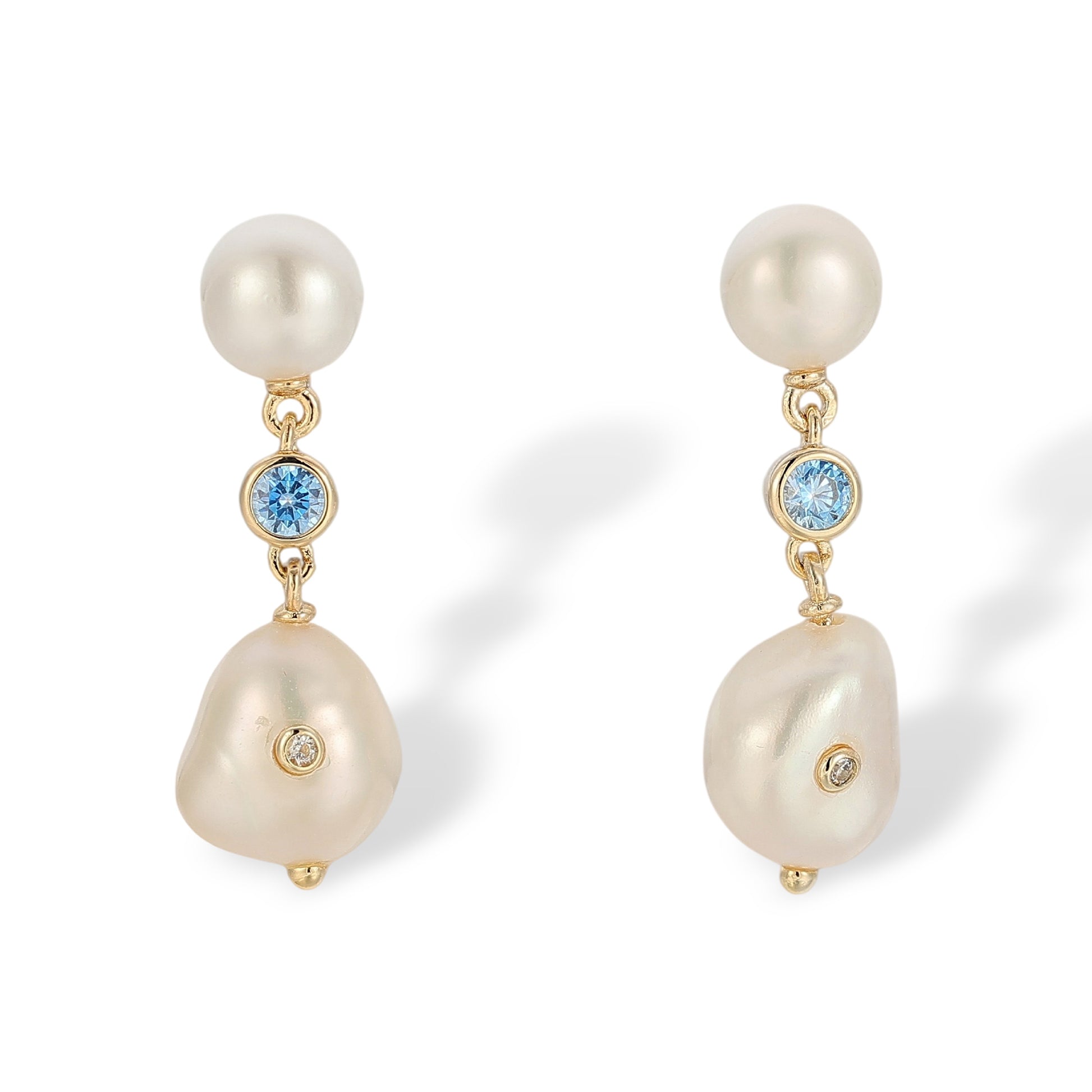 Gertraud White Pearl Drop Earrings