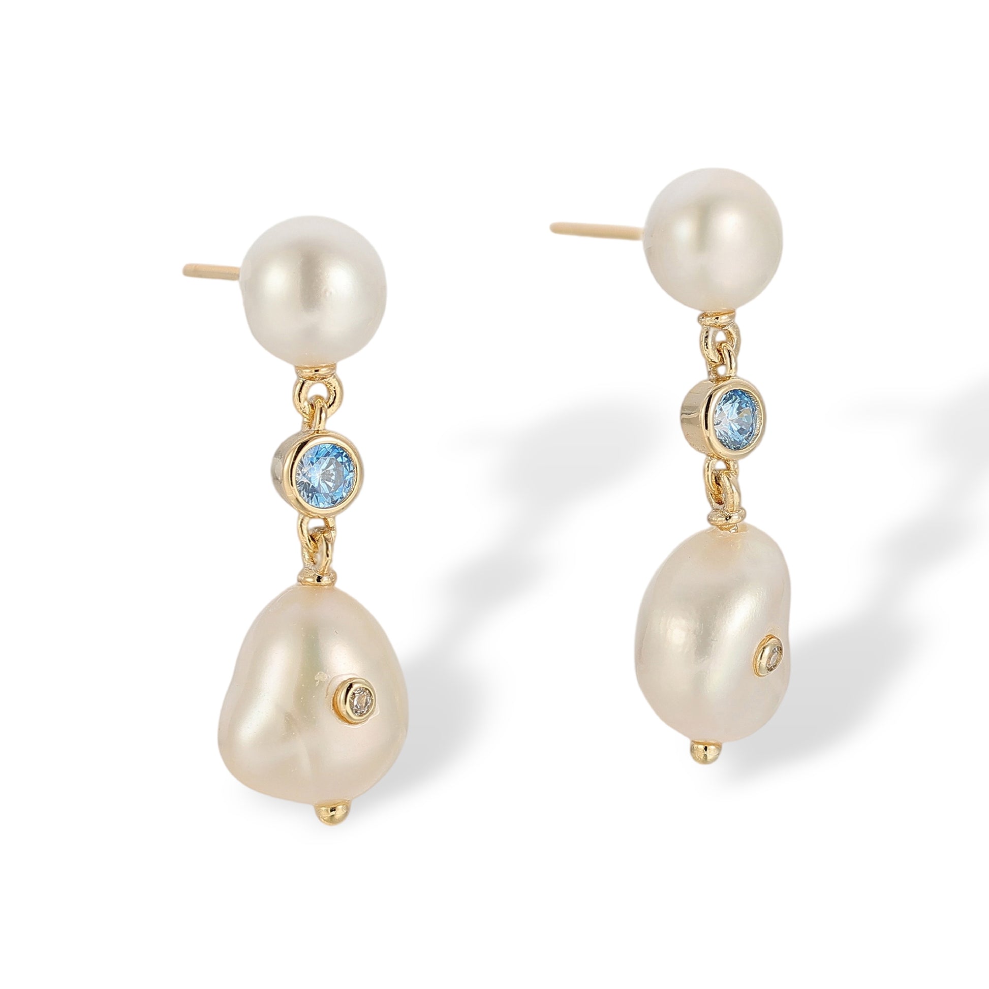 Gertraud White Pearl Drop Earrings