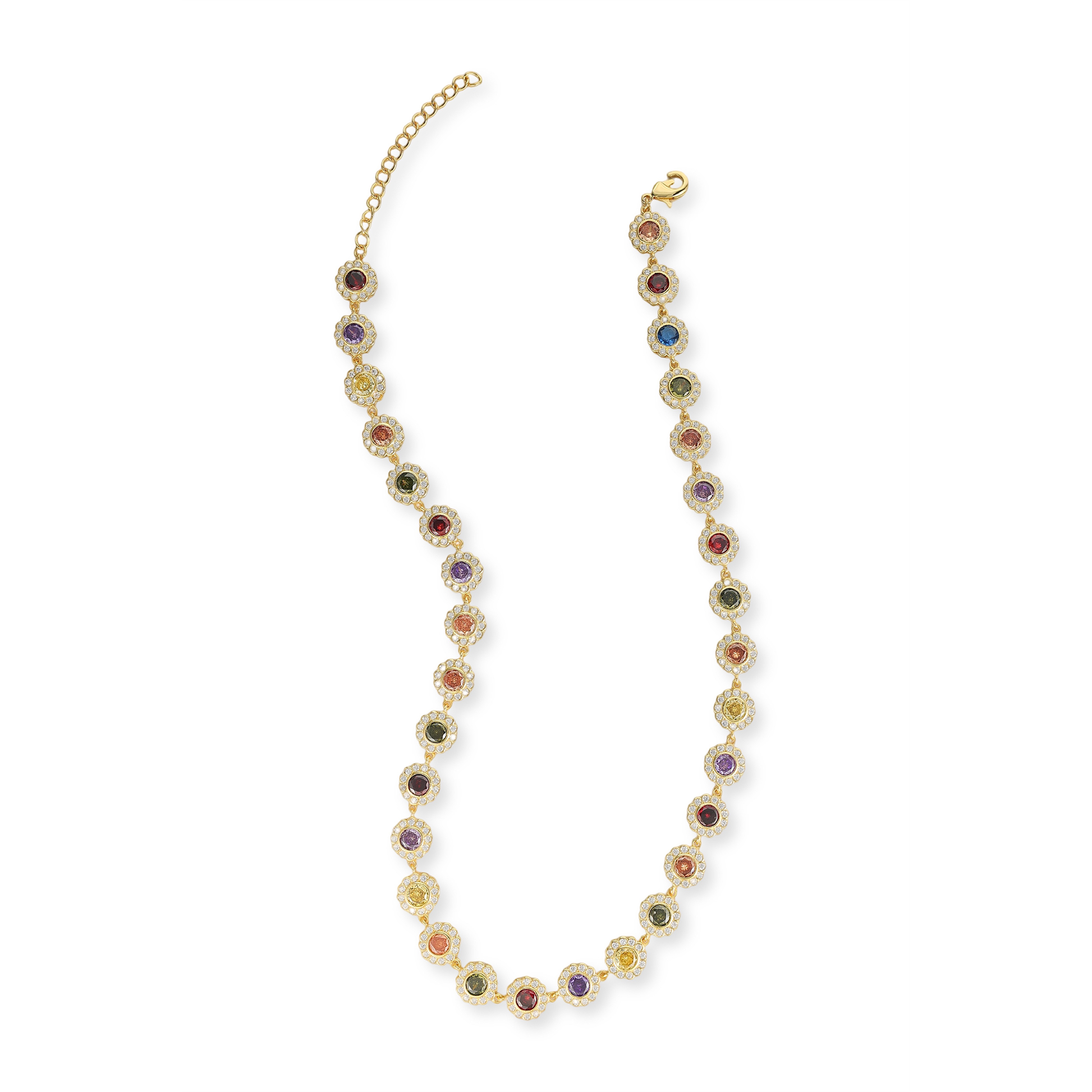 Gertrun Multicolor Floral Choker Necklace