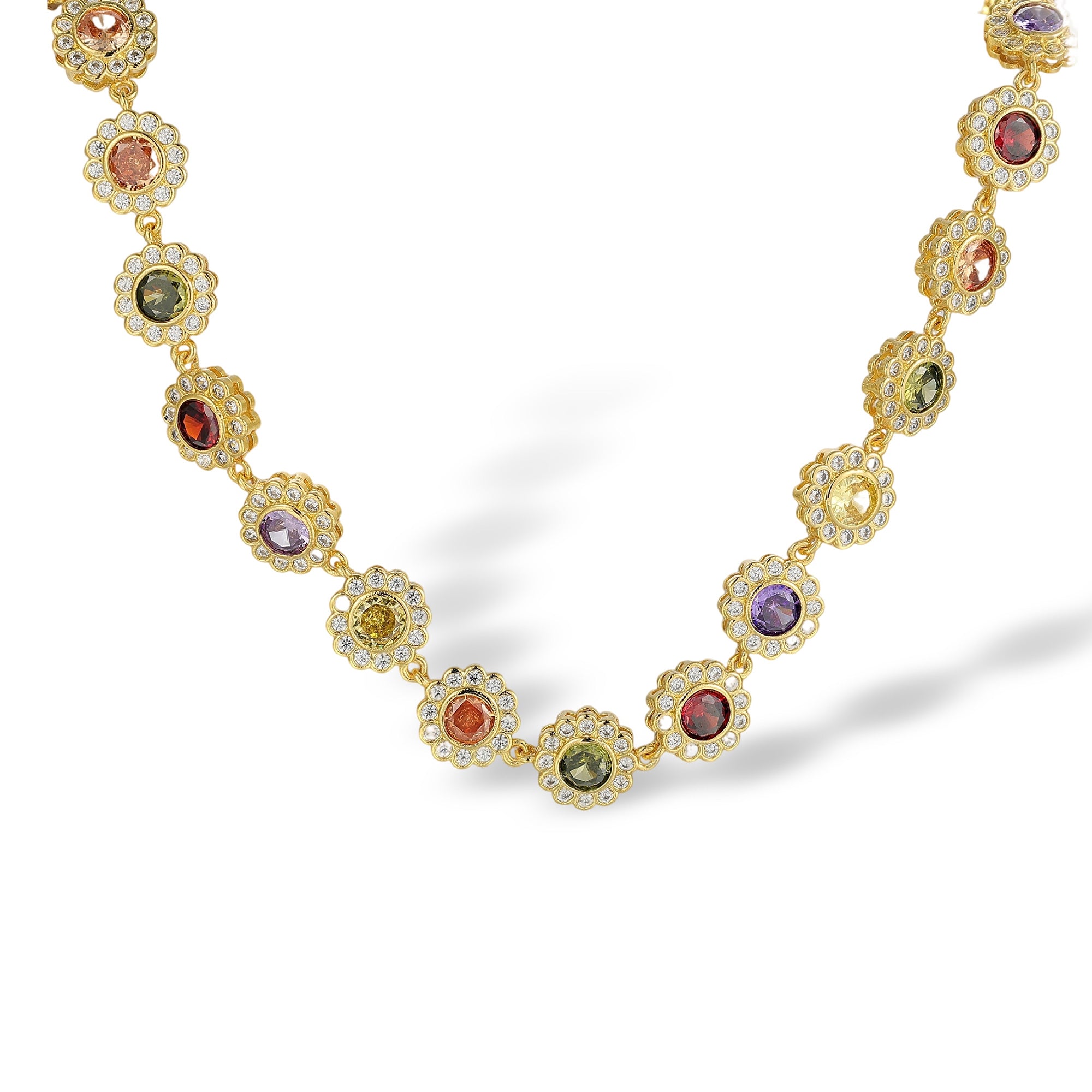 Gertrun Multicolor Floral Choker Necklace