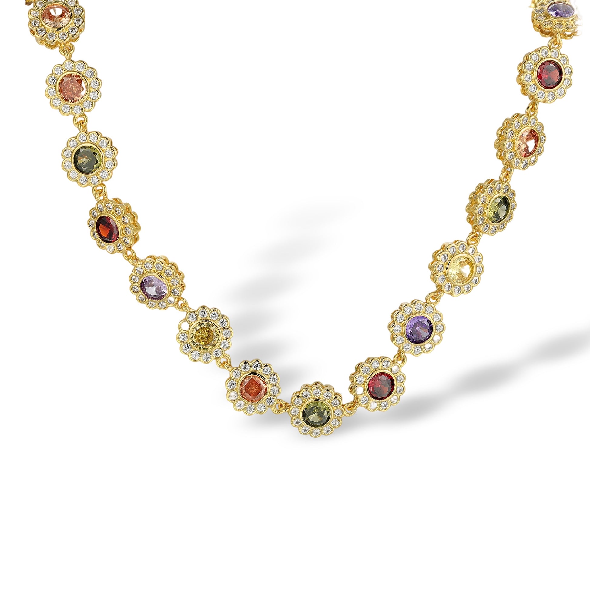 Gertrun Multicolor Floral Choker Necklace
