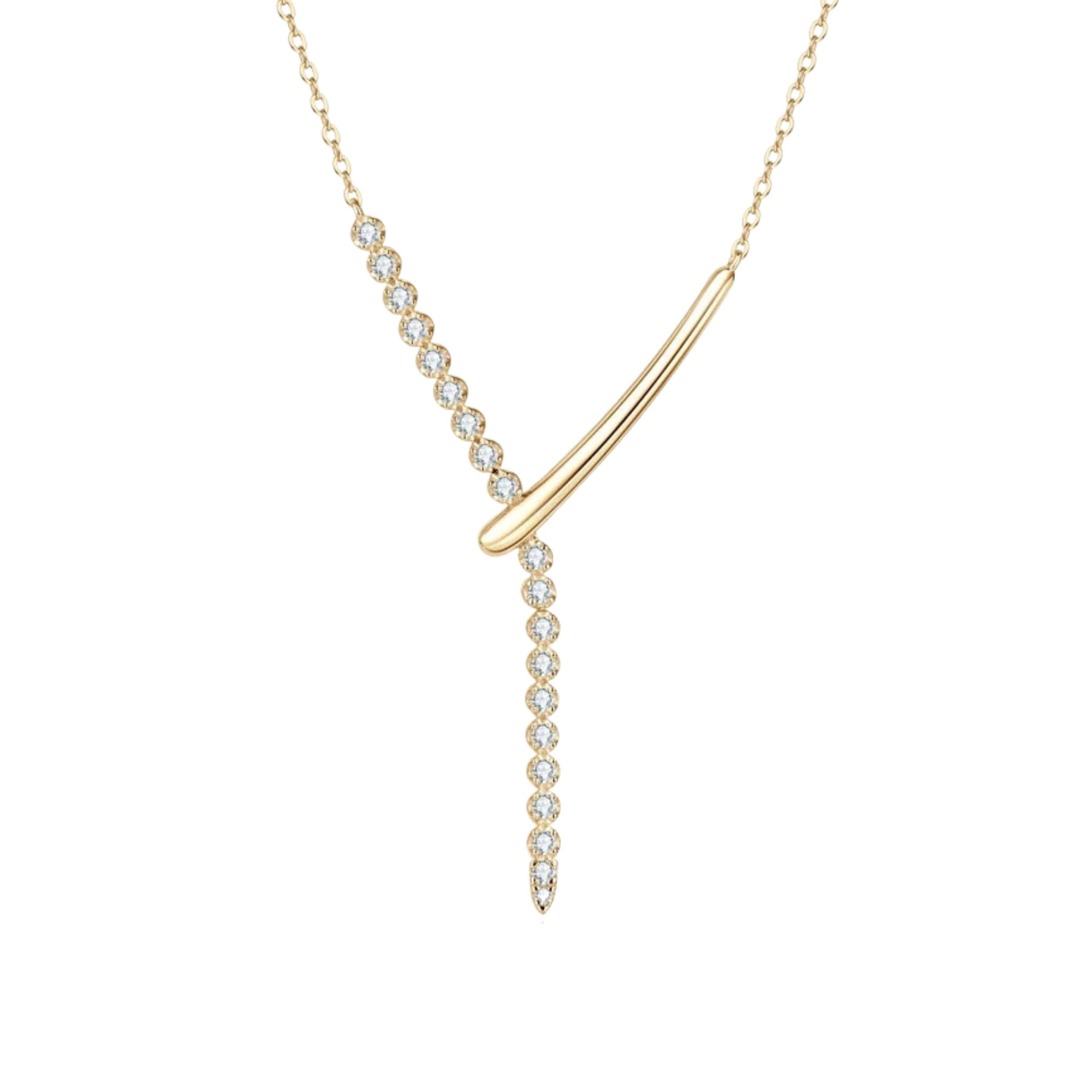 Gilette Y Shape Moissanite Necklace