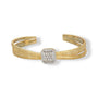 Ginette 14K Gold Cushion Open Bangle