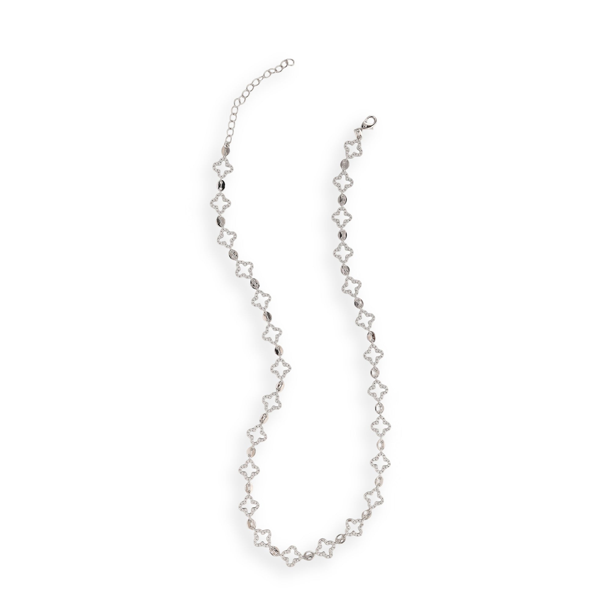 Gisahild White Hollow Trèfle Necklace