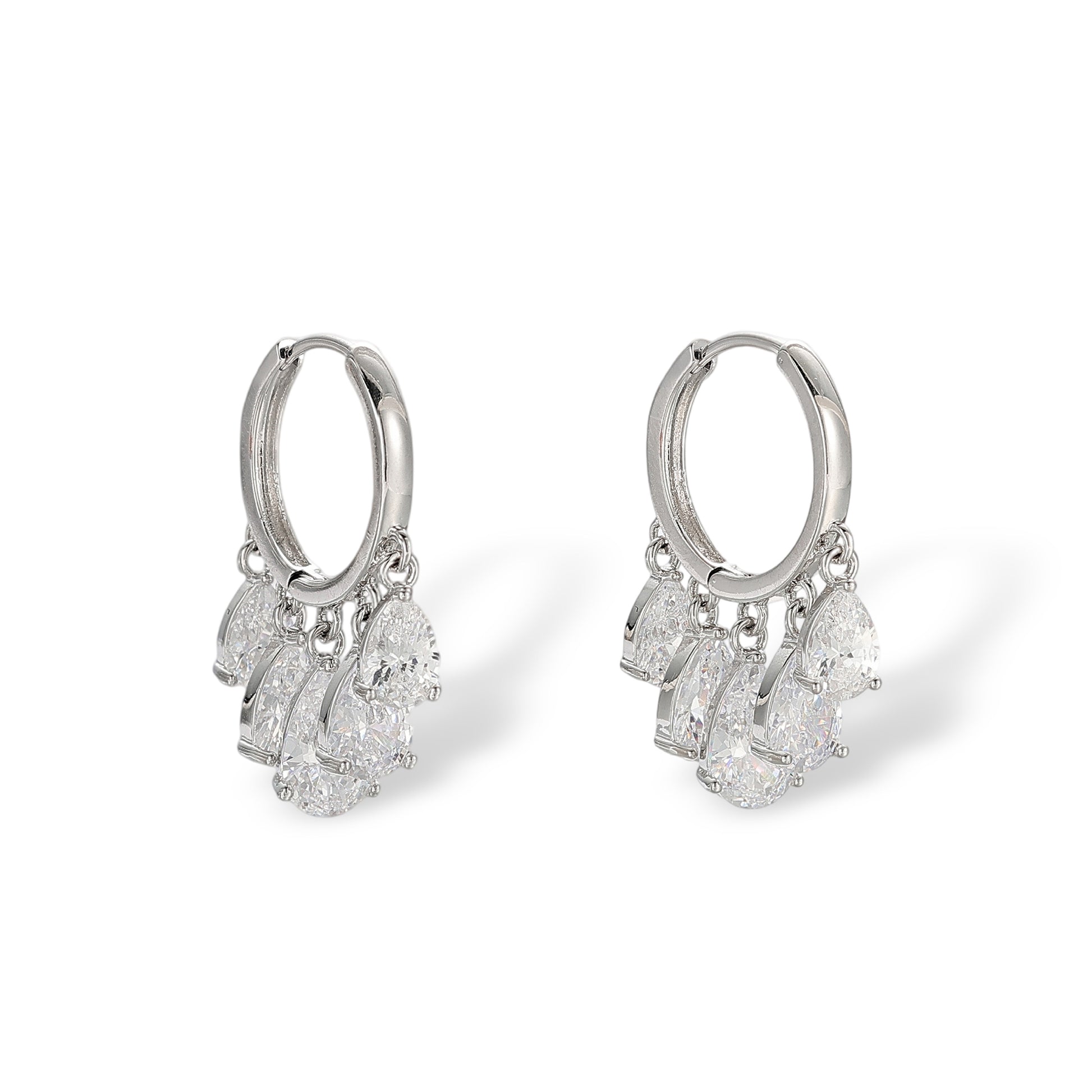 Gislène White Teardrop Huggie Earrings