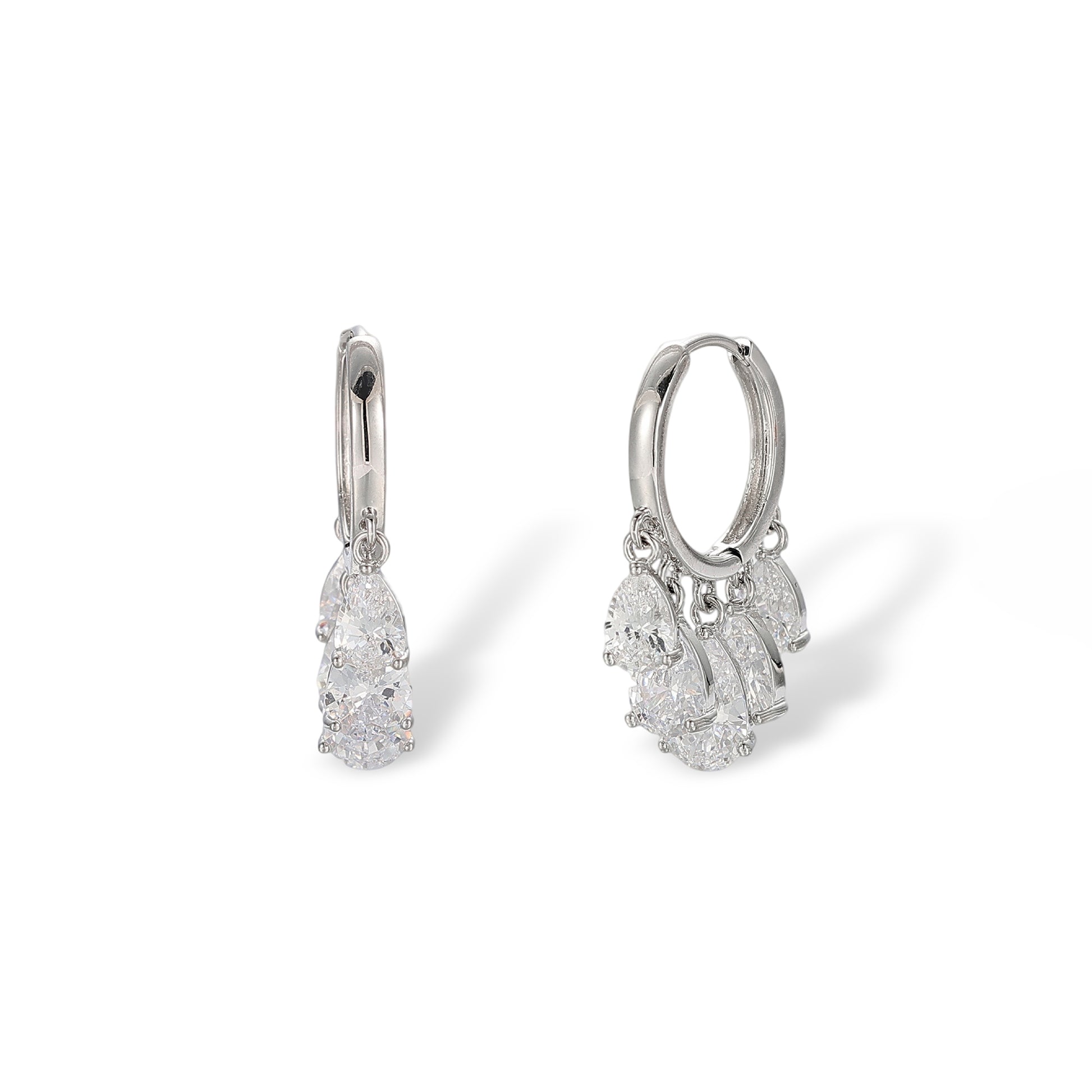 Gislène White Teardrop Huggie Earrings