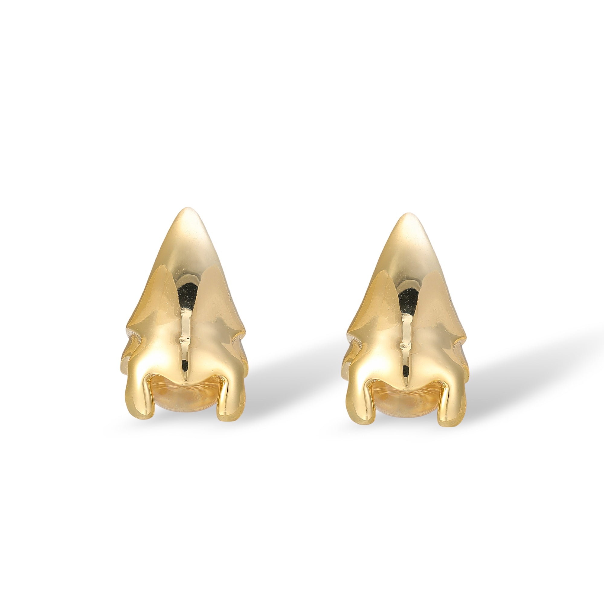 Gitte 14K Gold Dripping Cap Stud Earrings
