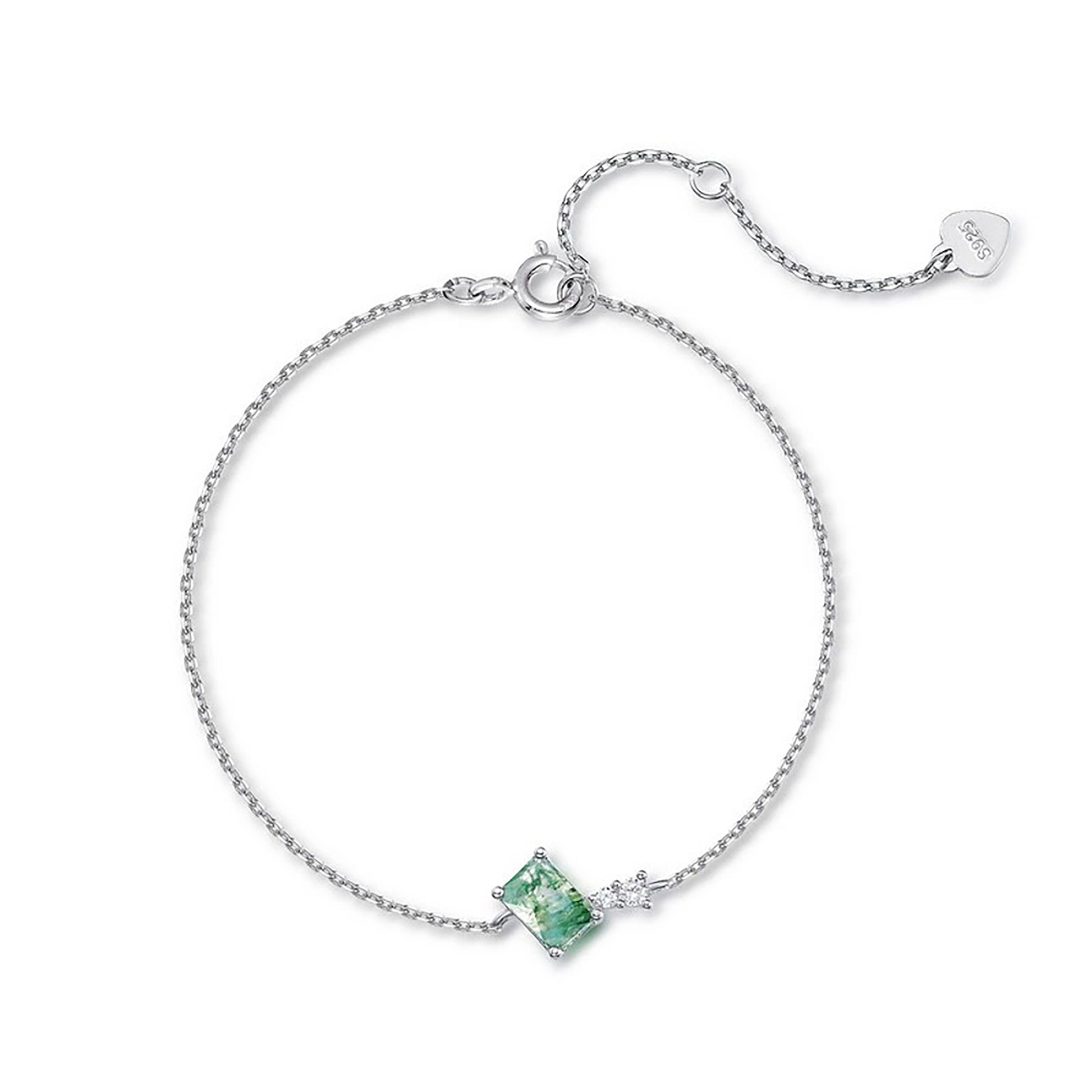 Glawdys Green Moss Rectangular Bracelet