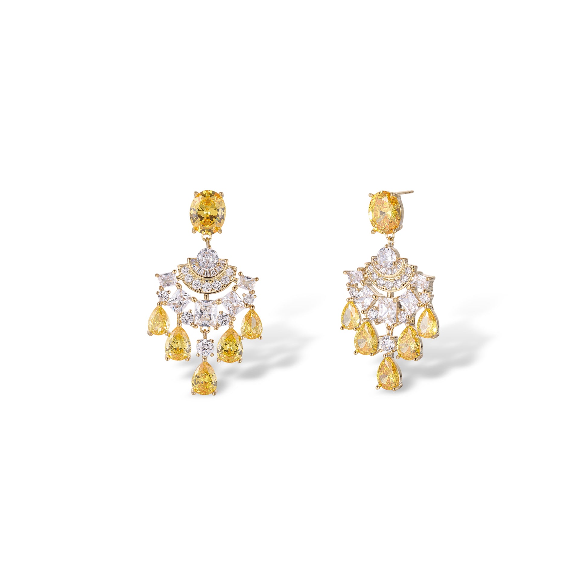 Gretchen Yellow Chandelier Earrings