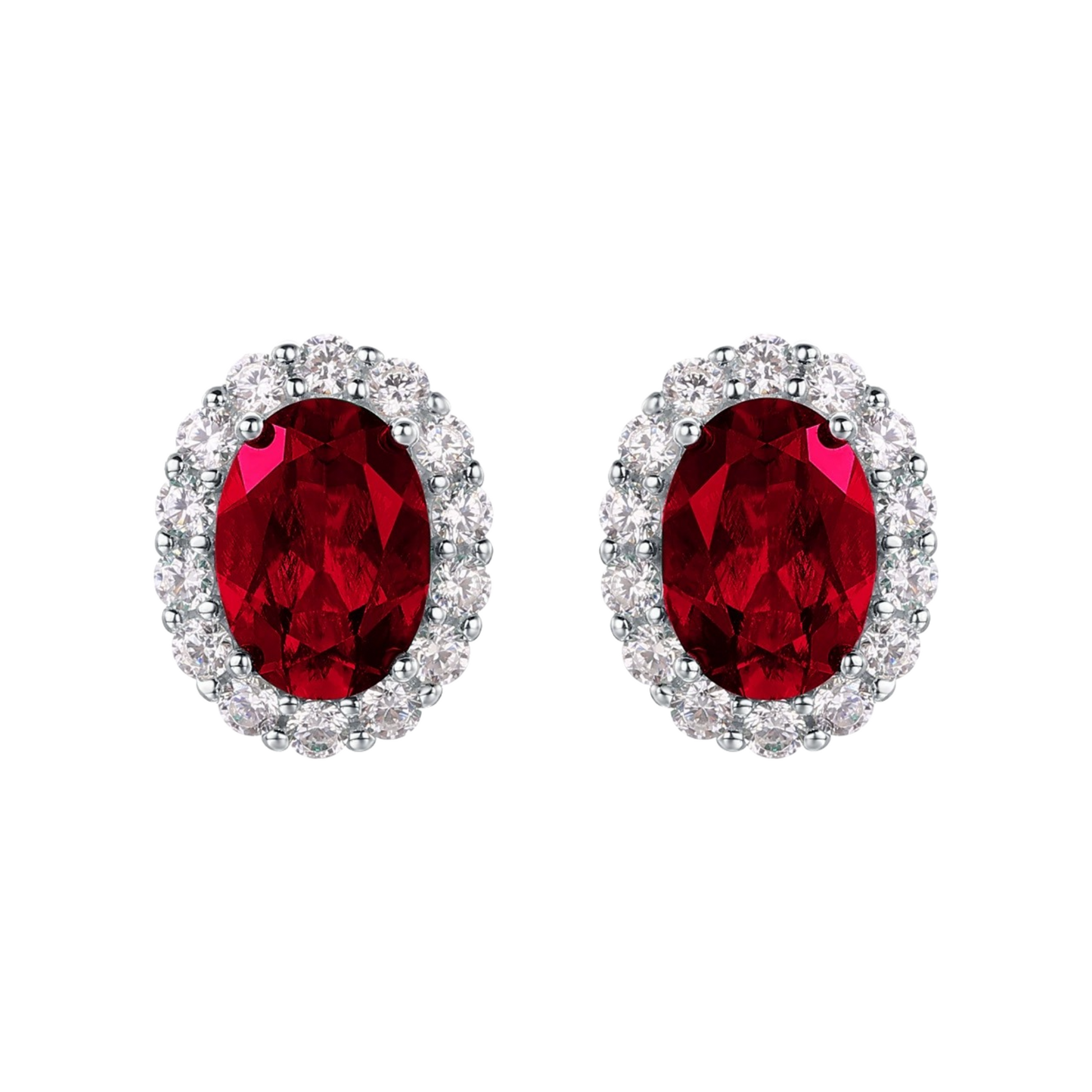 Guislaine Emerald Green Oval Stud Earrings