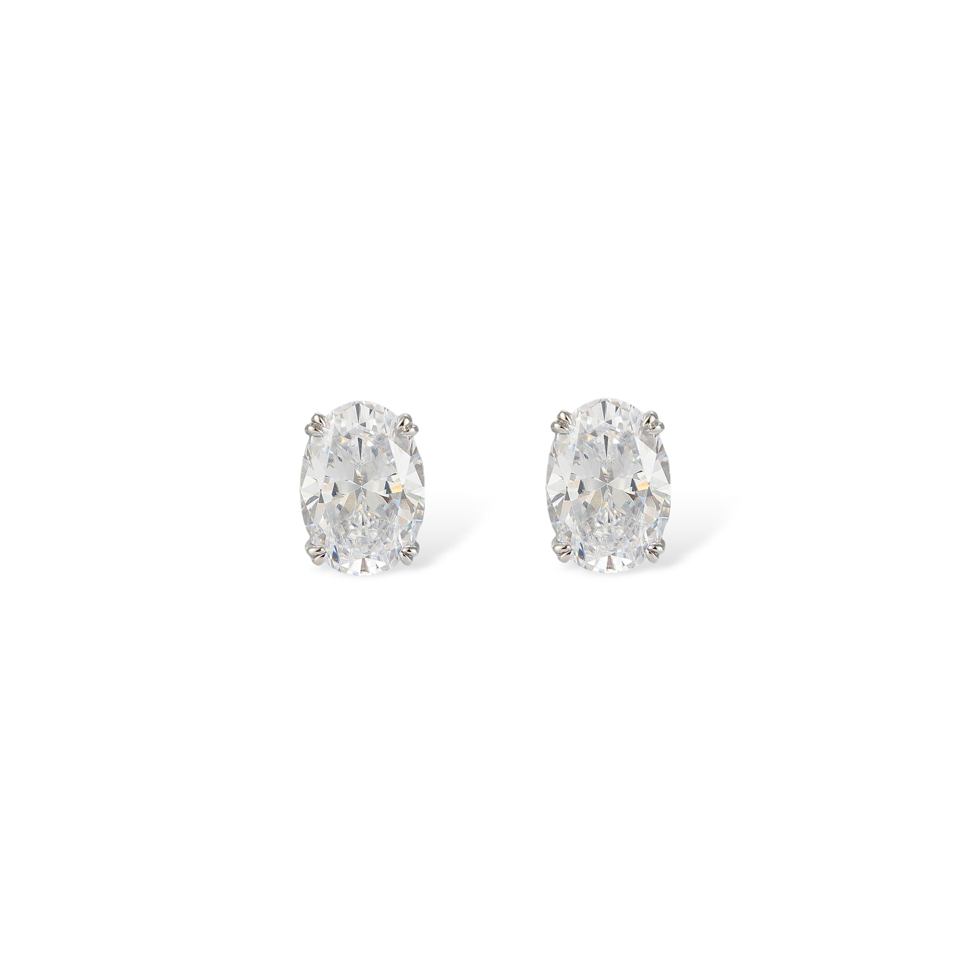 Gundgard White Oval Stud Earrings