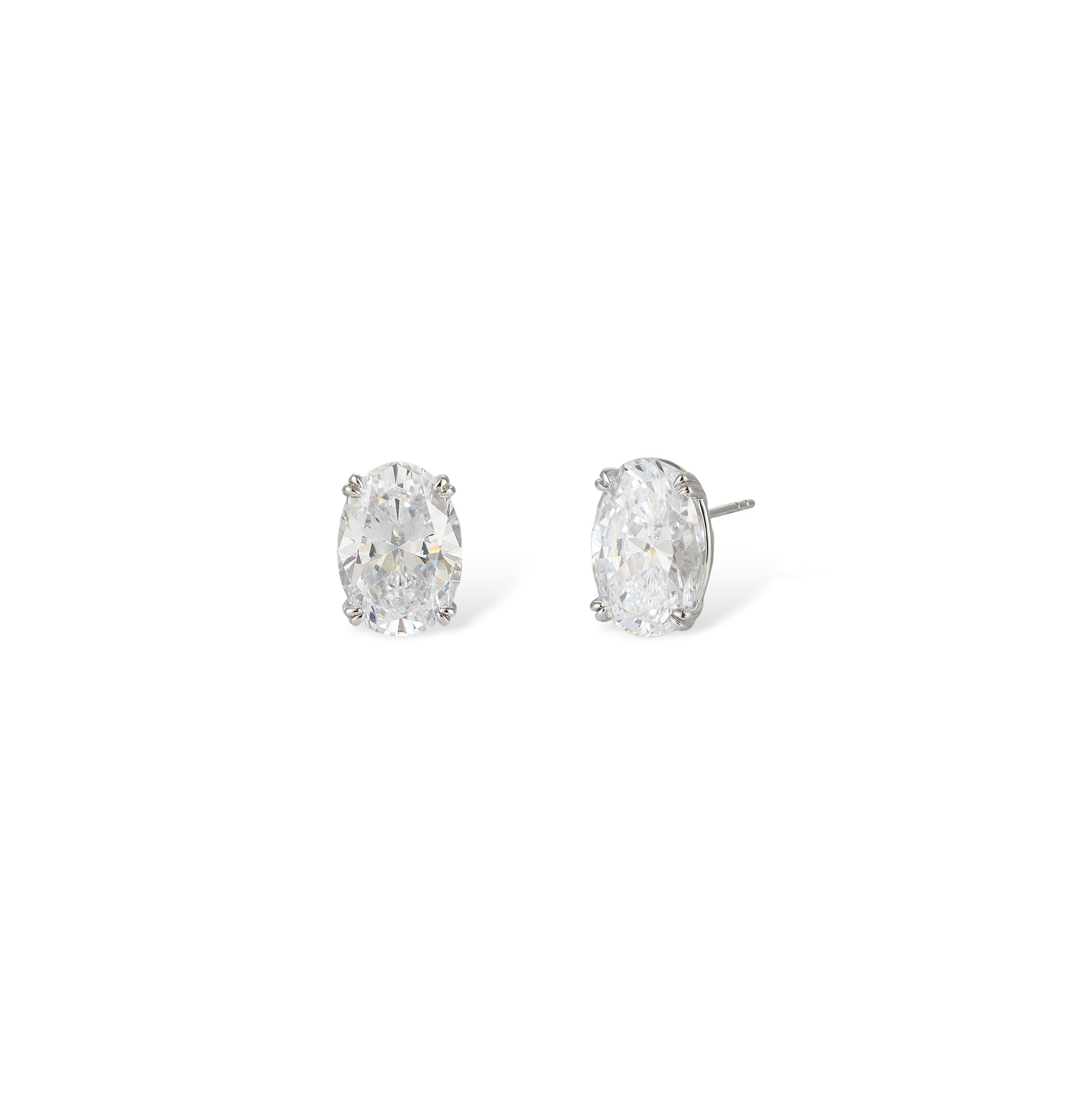 Gundgard White Oval Stud Earrings