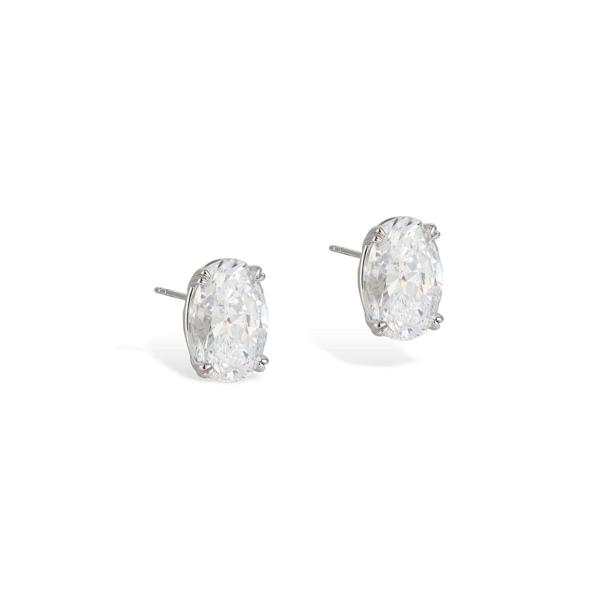 Gundgard White Oval Stud Earrings