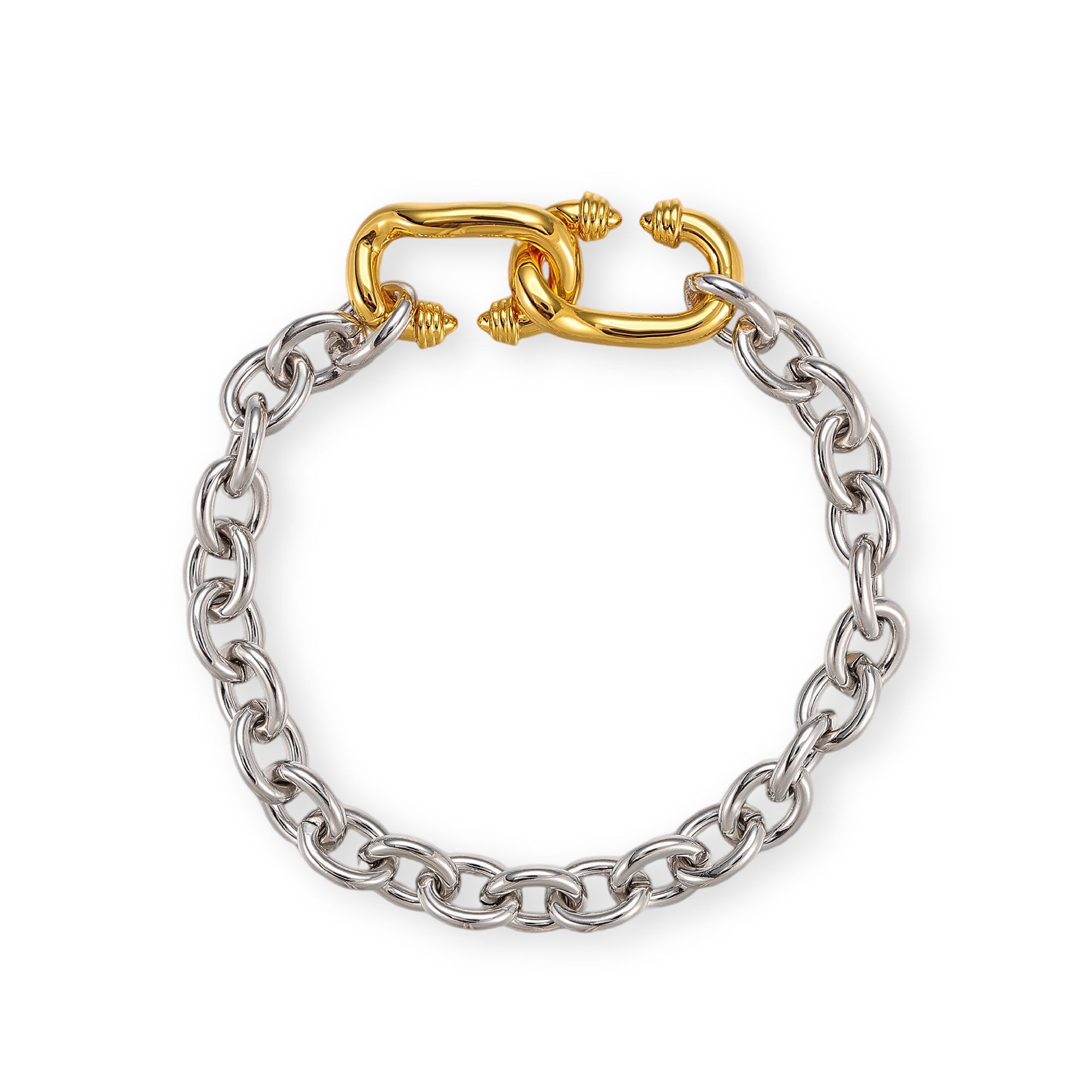 Gundlina 18K Gold Interlocking Shackle Clasp Bracelet