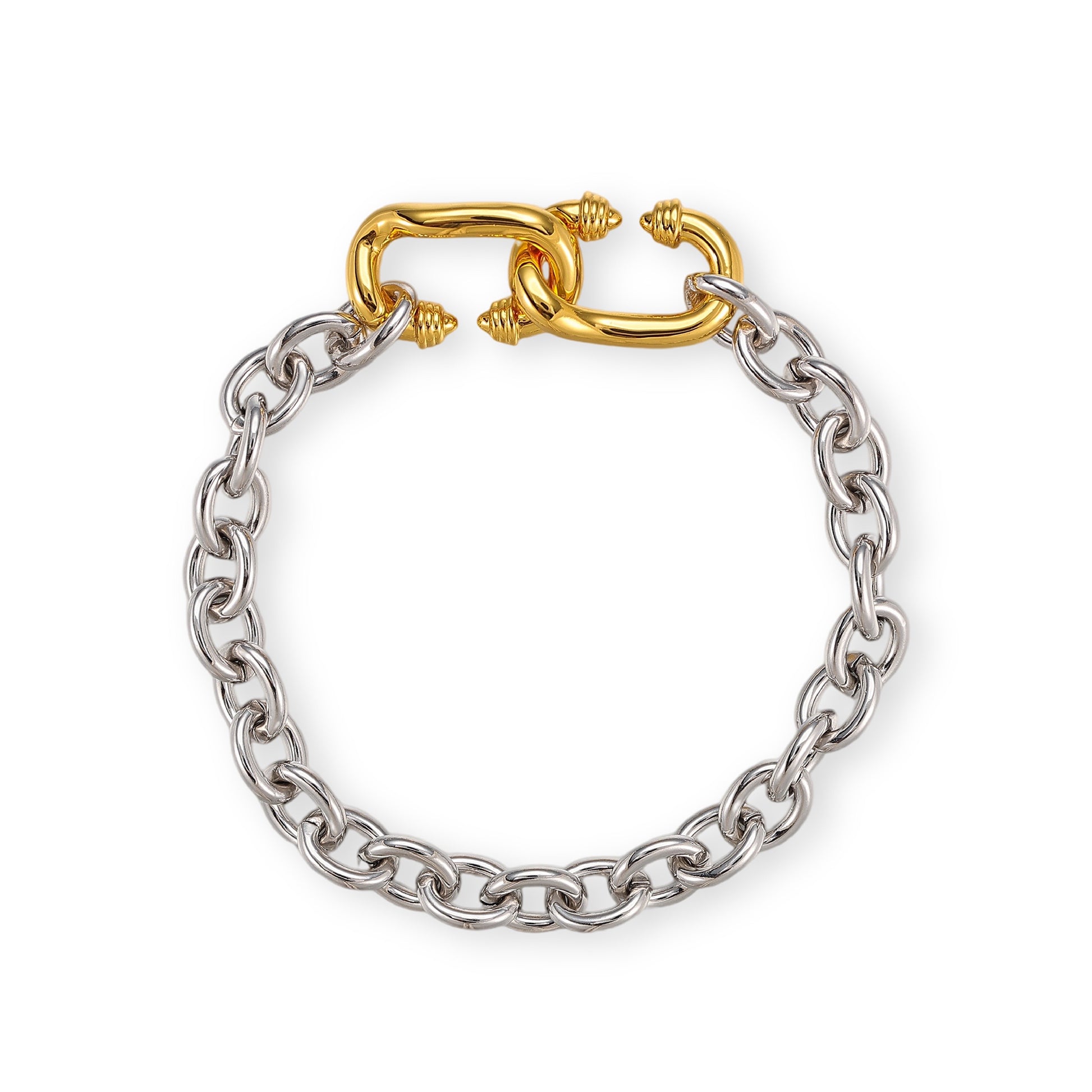 Gundlina 18K Gold Interlocking Shackle Clasp Bracelet