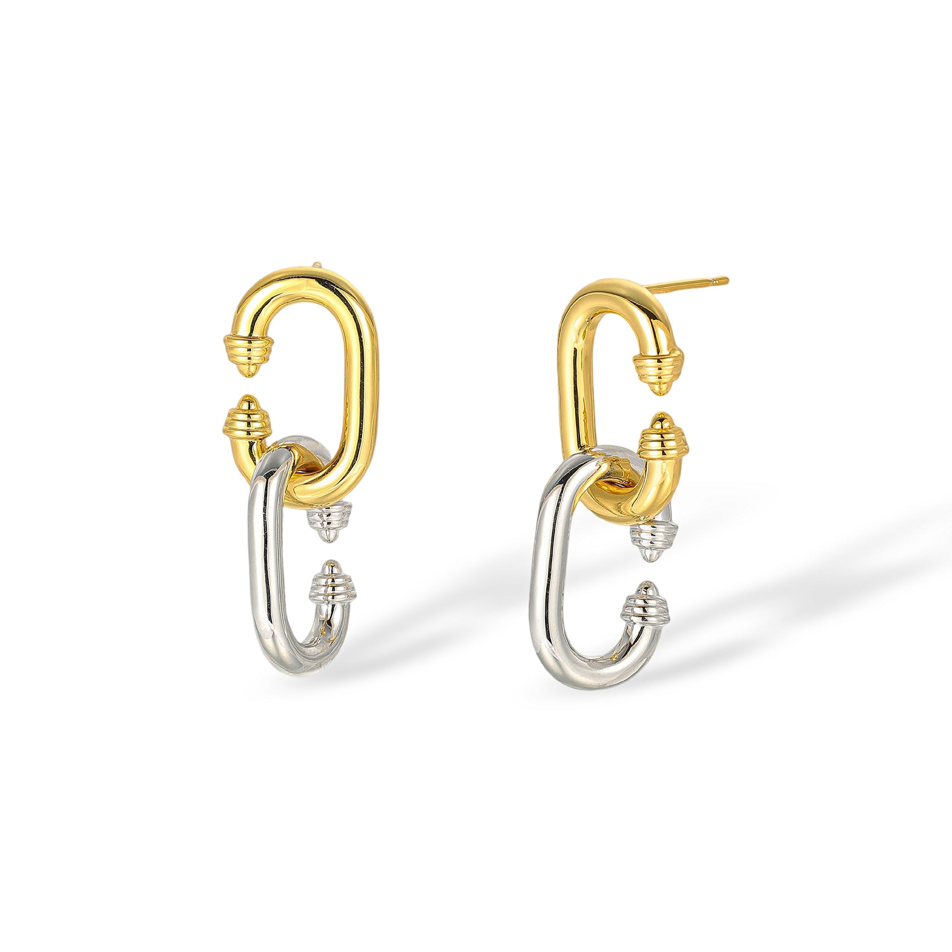 Gundlina 18K Gold Oval Link Drop Earrings