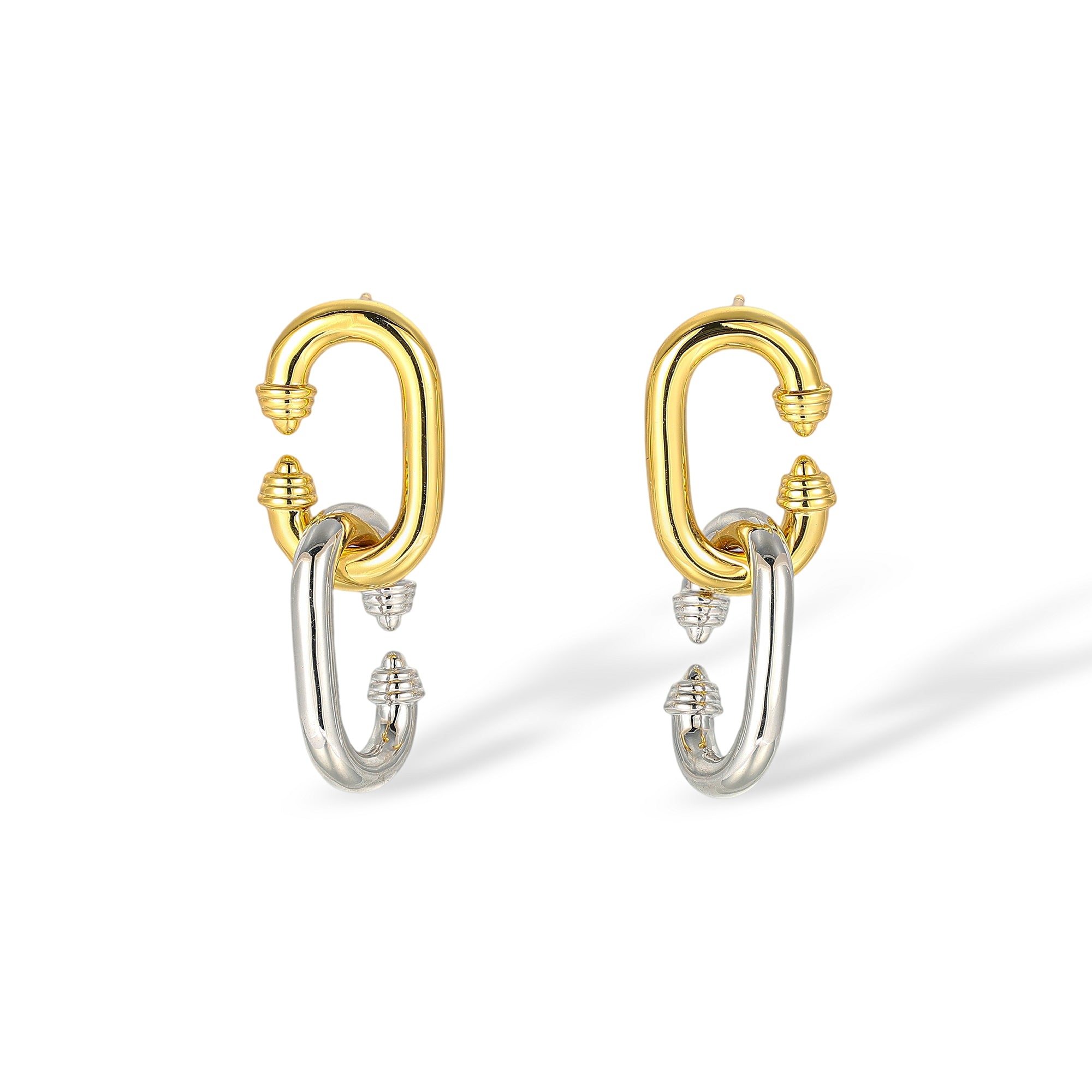 Gundlina 18K Gold Oval Link Drop Earrings