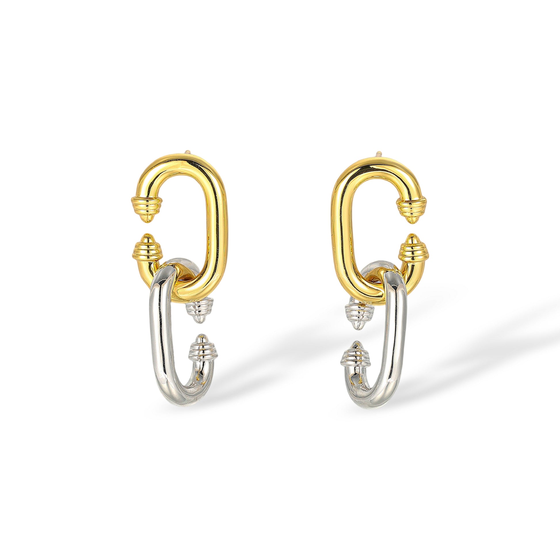 Gundlina 18K Gold Oval Link Drop Earrings
