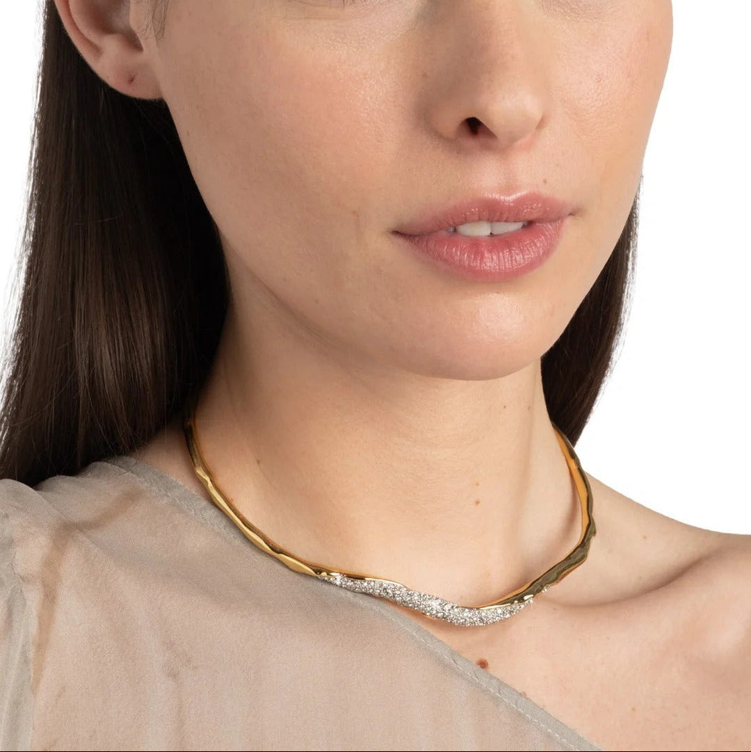 Gundula 14K Gold Branch Wavy Choker Necklace